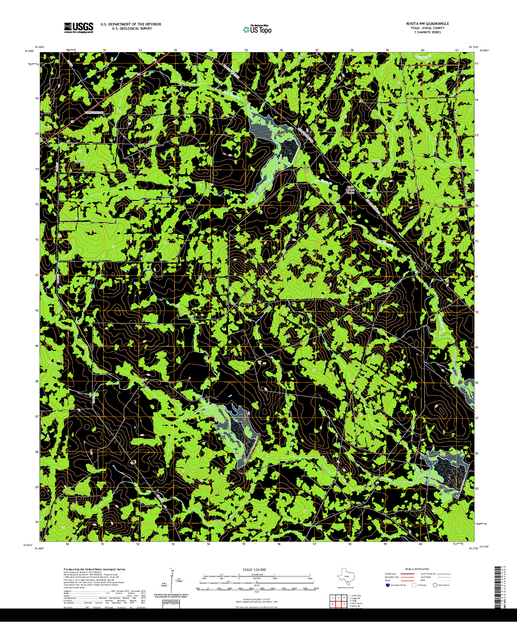 US TOPO 7.5-MINUTE MAP FOR ROSITA NW, TX