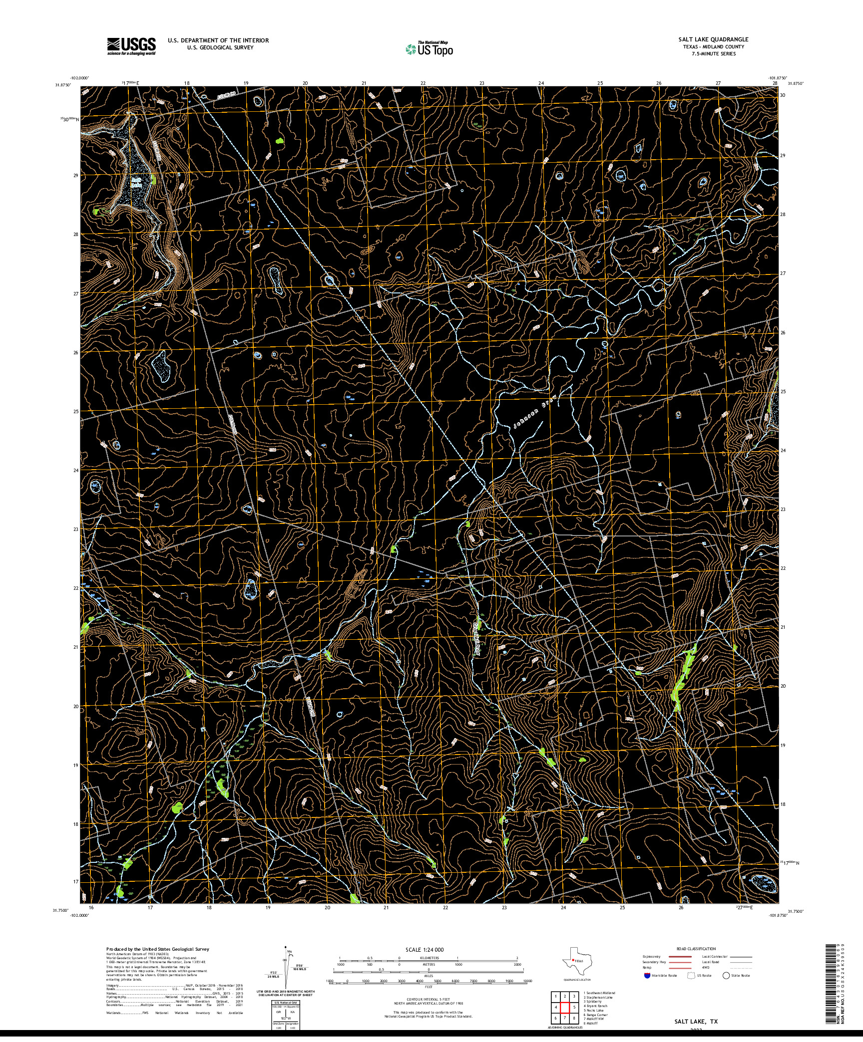 US TOPO 7.5-MINUTE MAP FOR SALT LAKE, TX