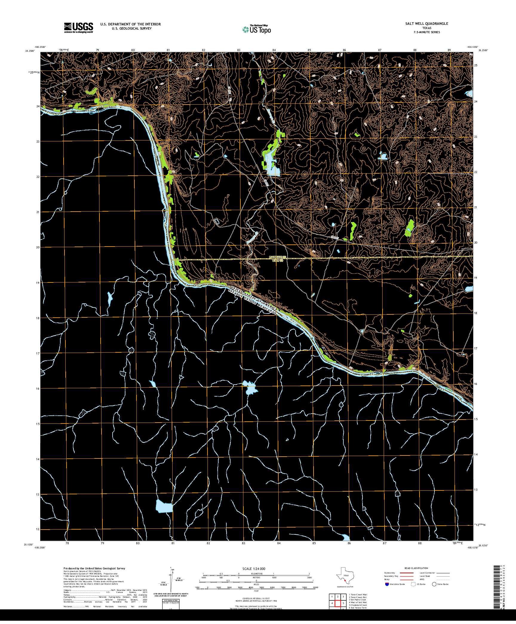 US TOPO 7.5-MINUTE MAP FOR SALT WELL, TX,COA