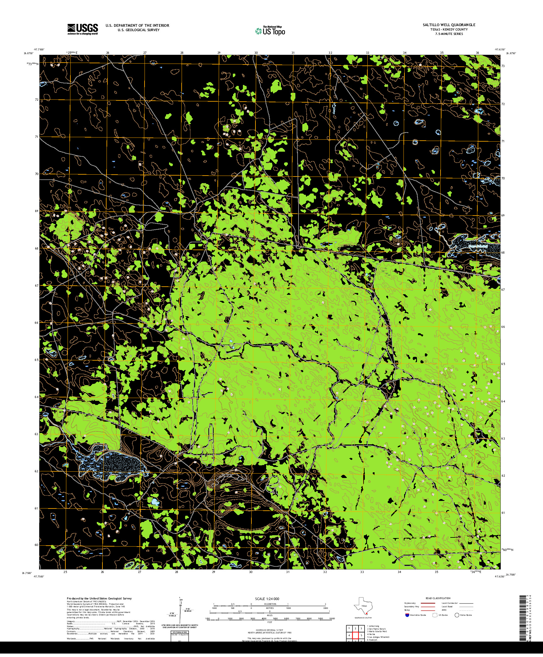 US TOPO 7.5-MINUTE MAP FOR SALTILLO WELL, TX