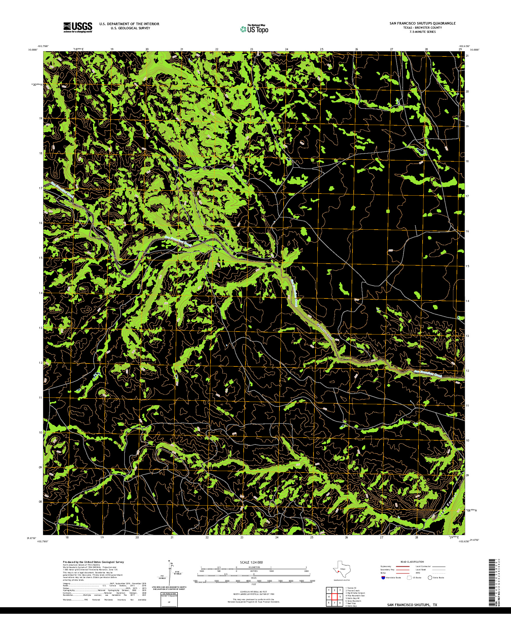 US TOPO 7.5-MINUTE MAP FOR SAN FRANCISCO SHUTUPS, TX