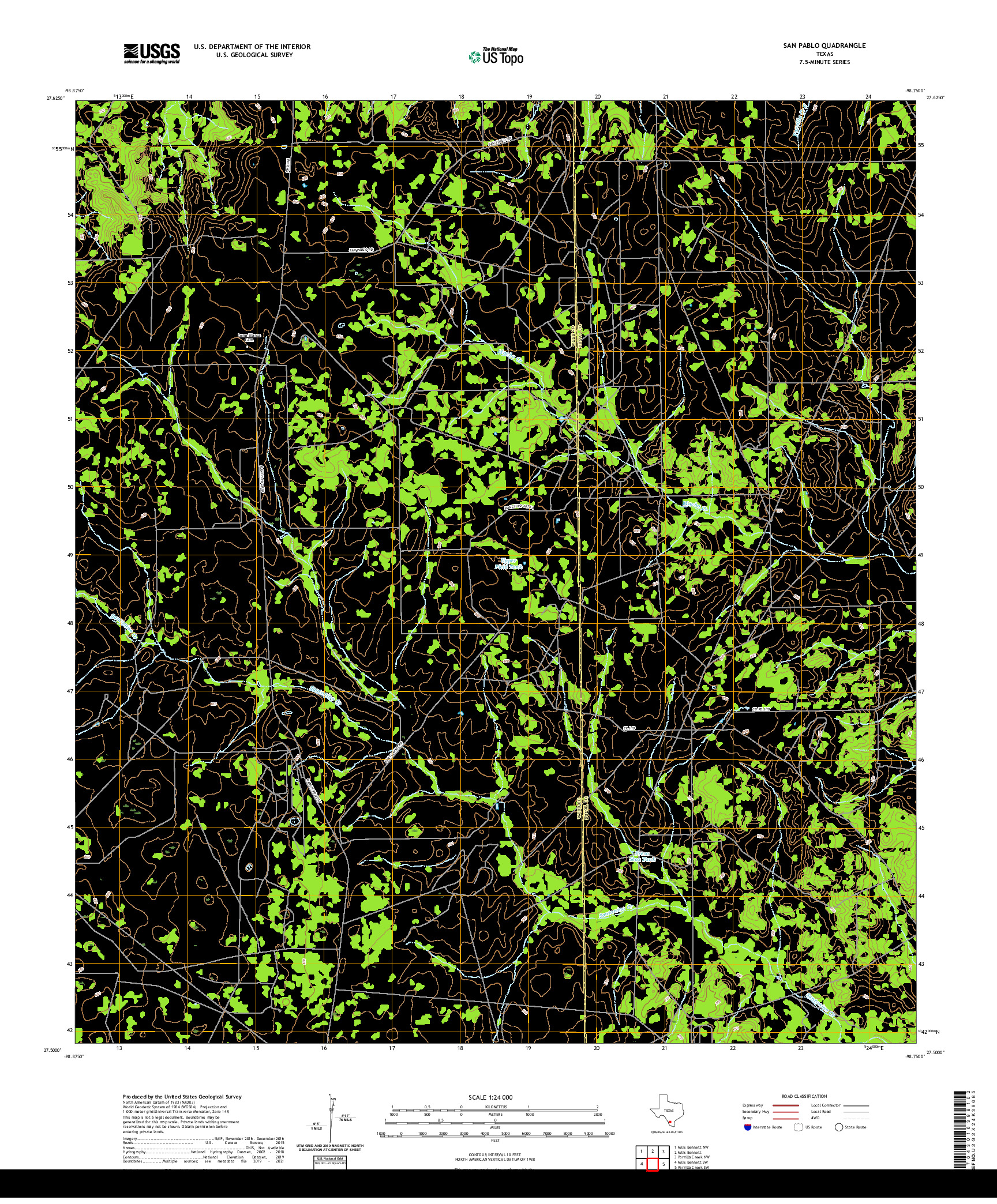 US TOPO 7.5-MINUTE MAP FOR SAN PABLO, TX