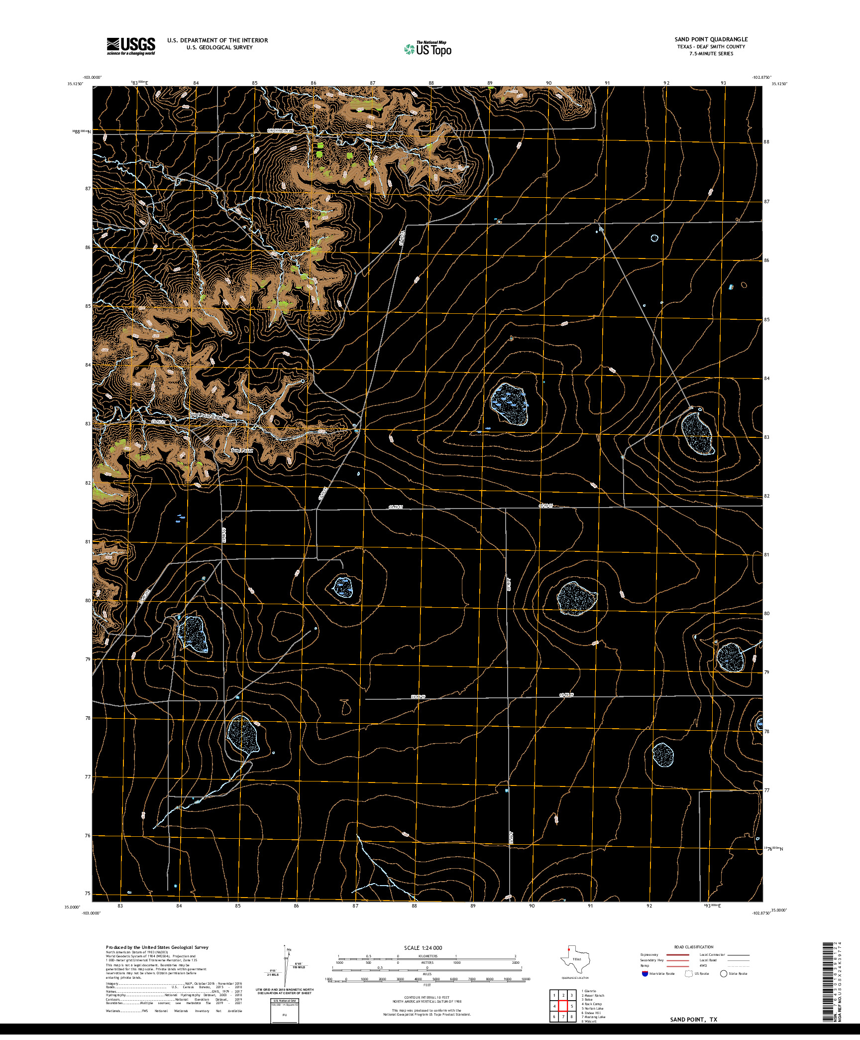 US TOPO 7.5-MINUTE MAP FOR SAND POINT, TX