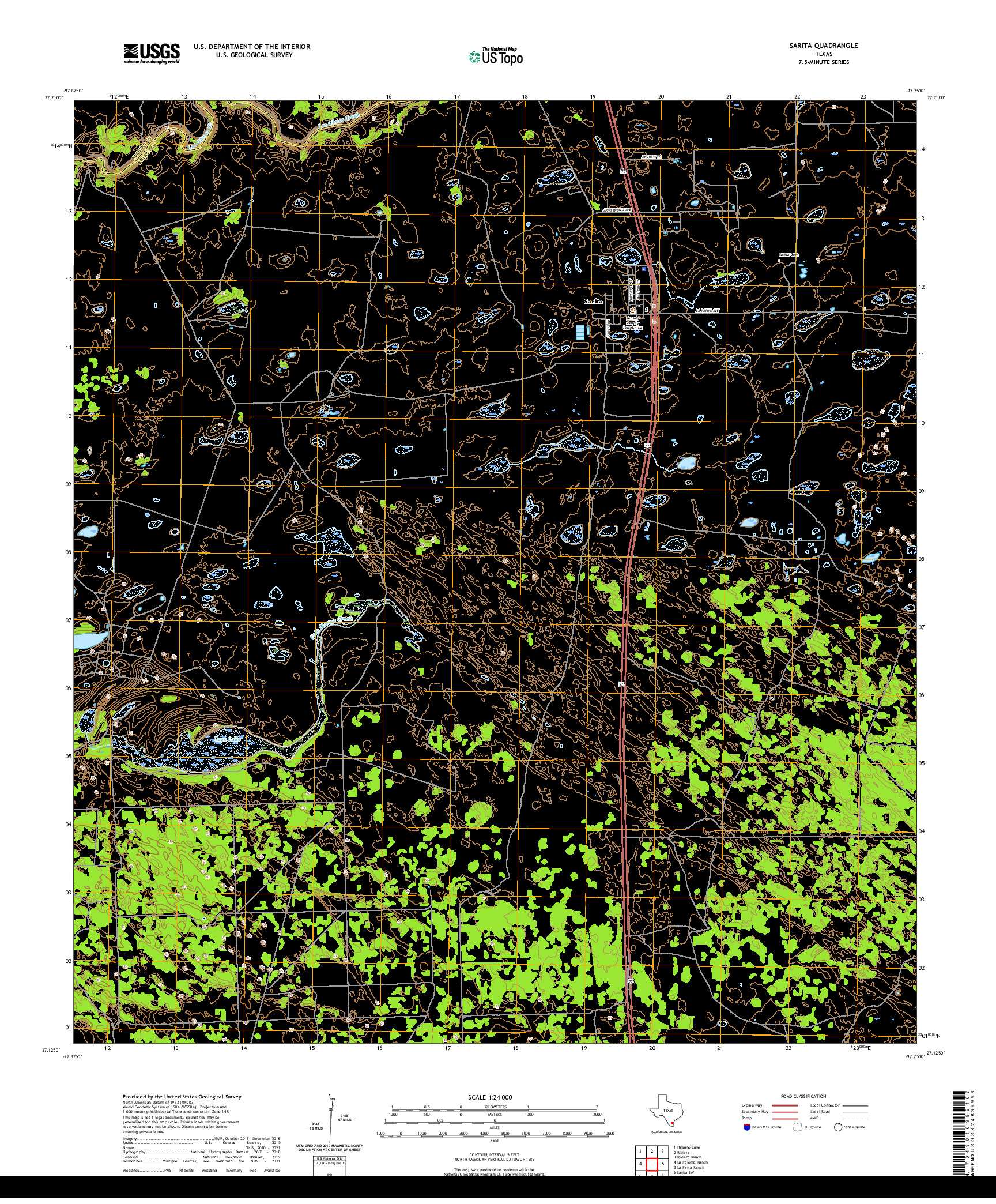 US TOPO 7.5-MINUTE MAP FOR SARITA, TX