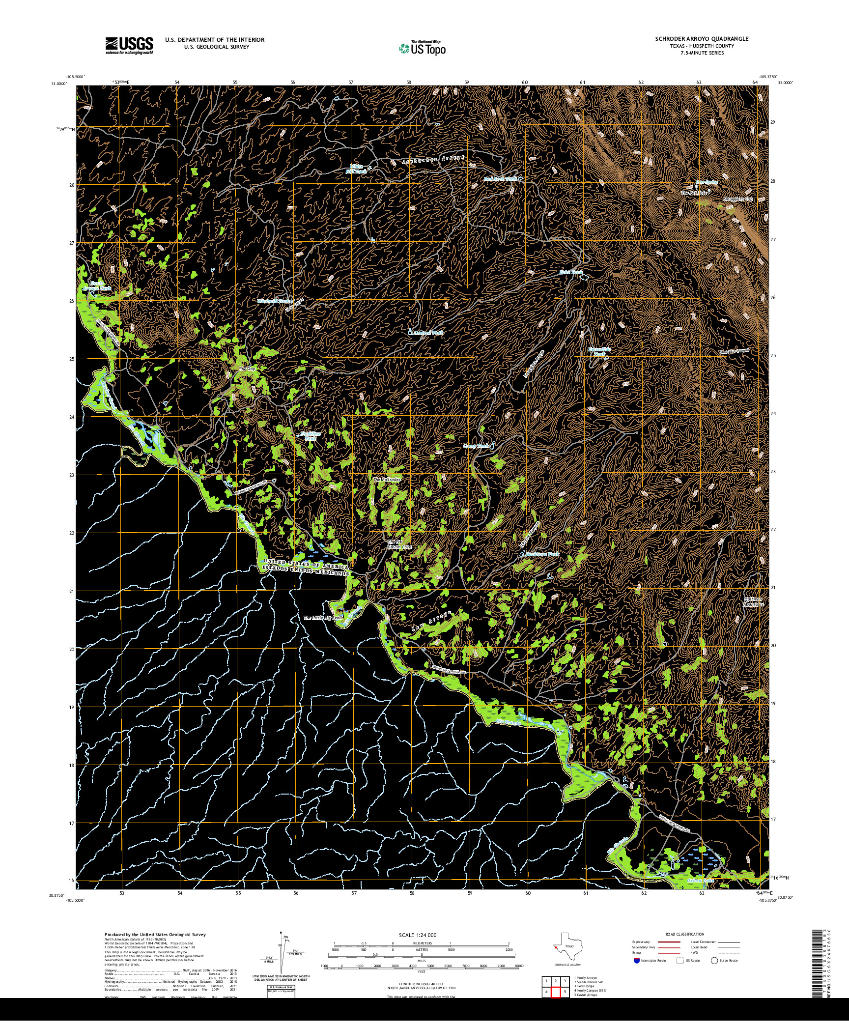 US TOPO 7.5-MINUTE MAP FOR SCHRODER ARROYO, TX,CHH