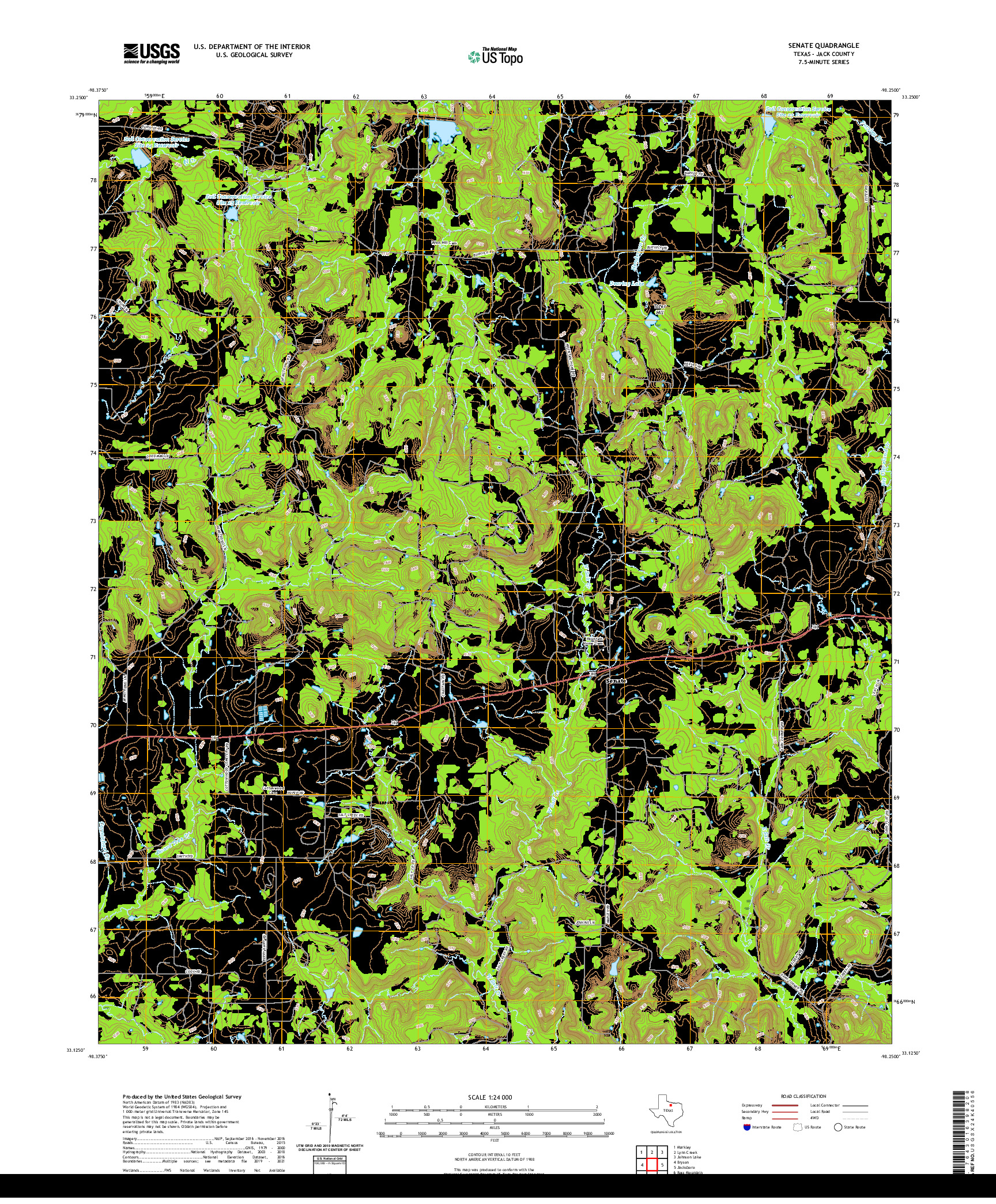 US TOPO 7.5-MINUTE MAP FOR SENATE, TX