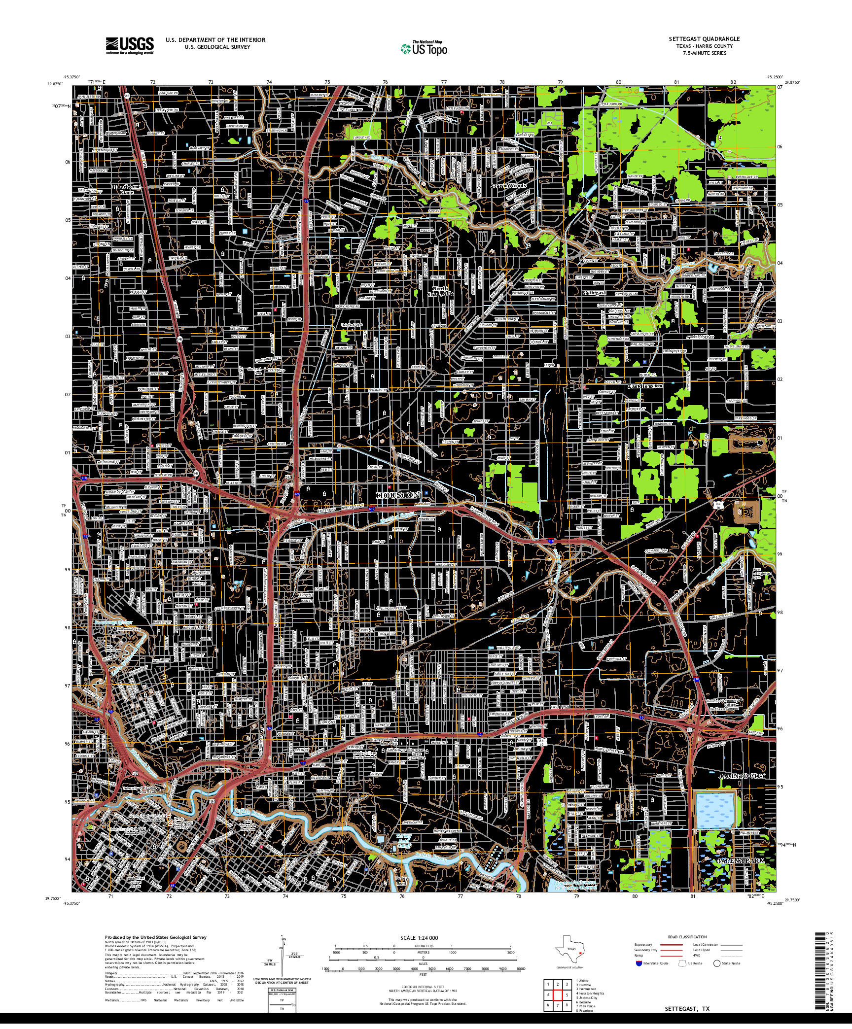 US TOPO 7.5-MINUTE MAP FOR SETTEGAST, TX