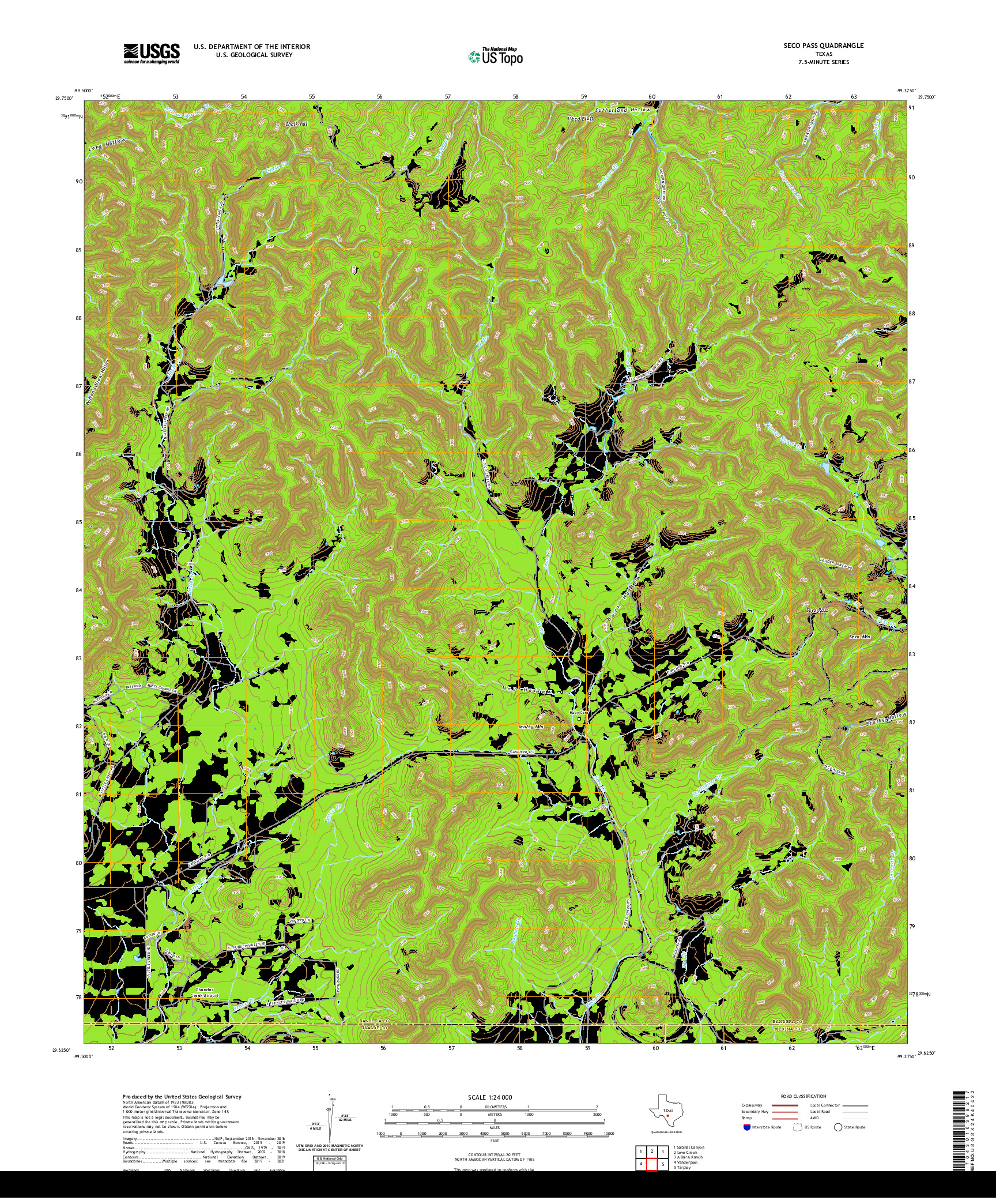 US TOPO 7.5-MINUTE MAP FOR SECO PASS, TX