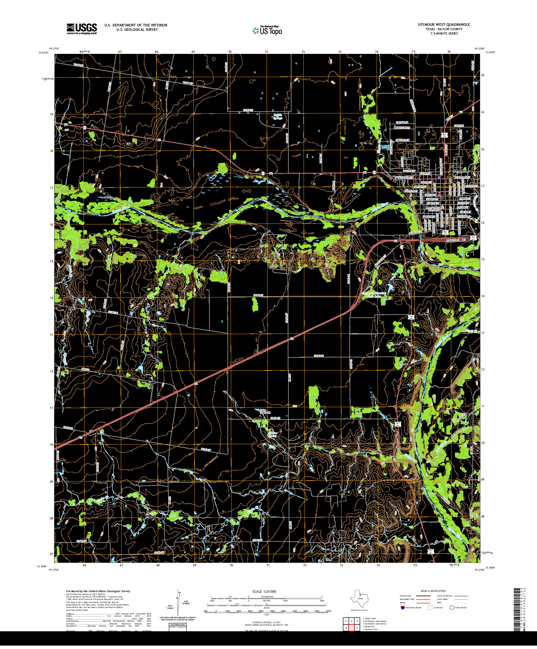 US TOPO 7.5-MINUTE MAP FOR SEYMOUR WEST, TX