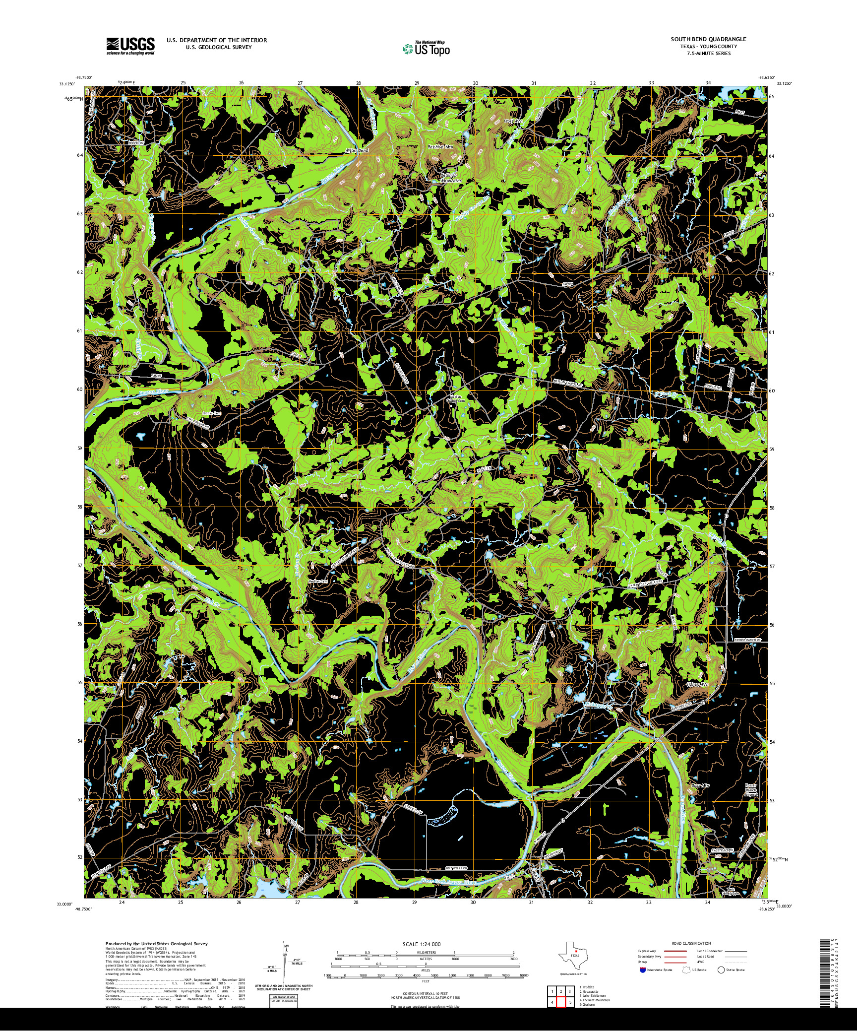 US TOPO 7.5-MINUTE MAP FOR SOUTH BEND, TX