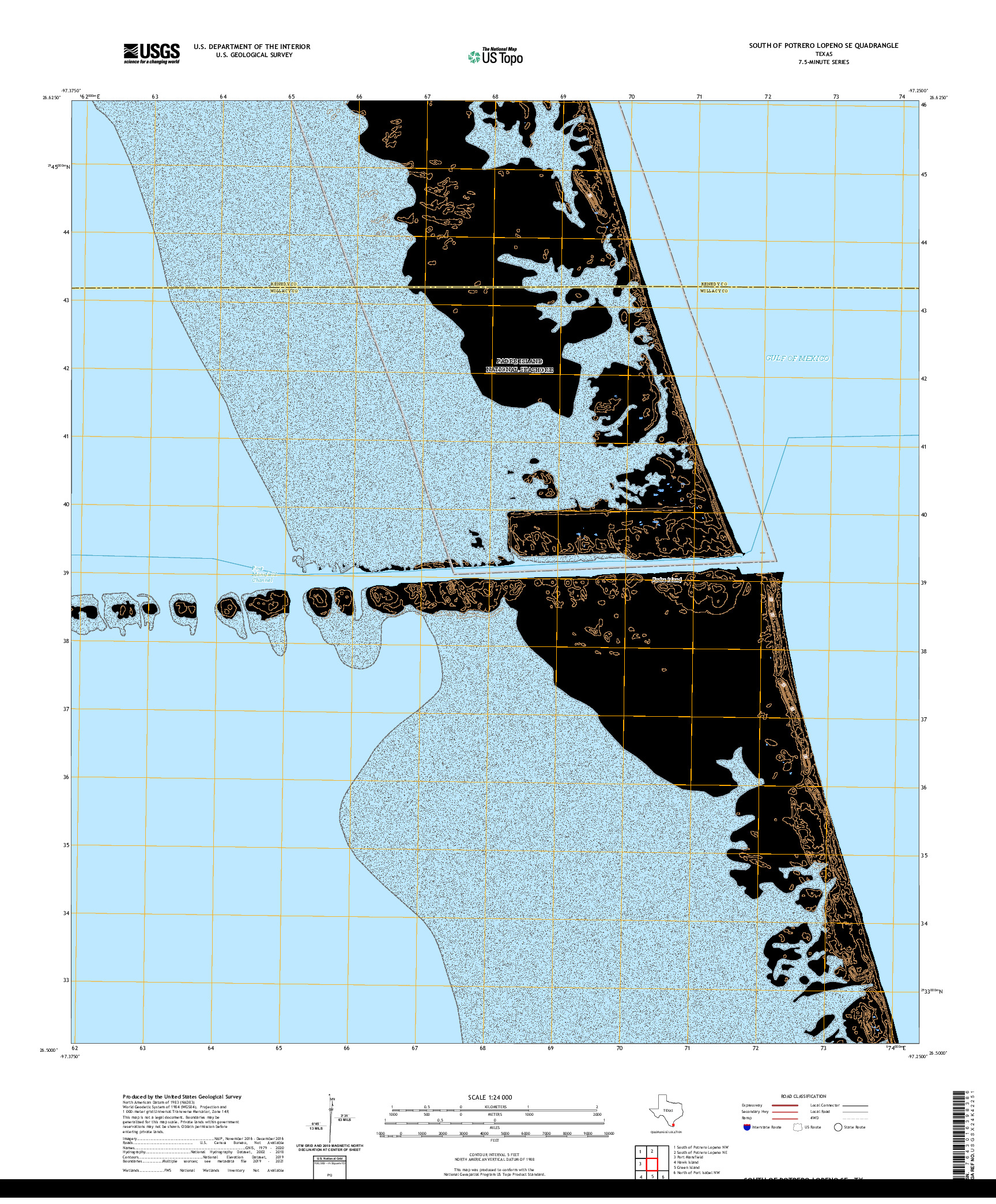 US TOPO 7.5-MINUTE MAP FOR SOUTH OF POTRERO LOPENO SE, TX