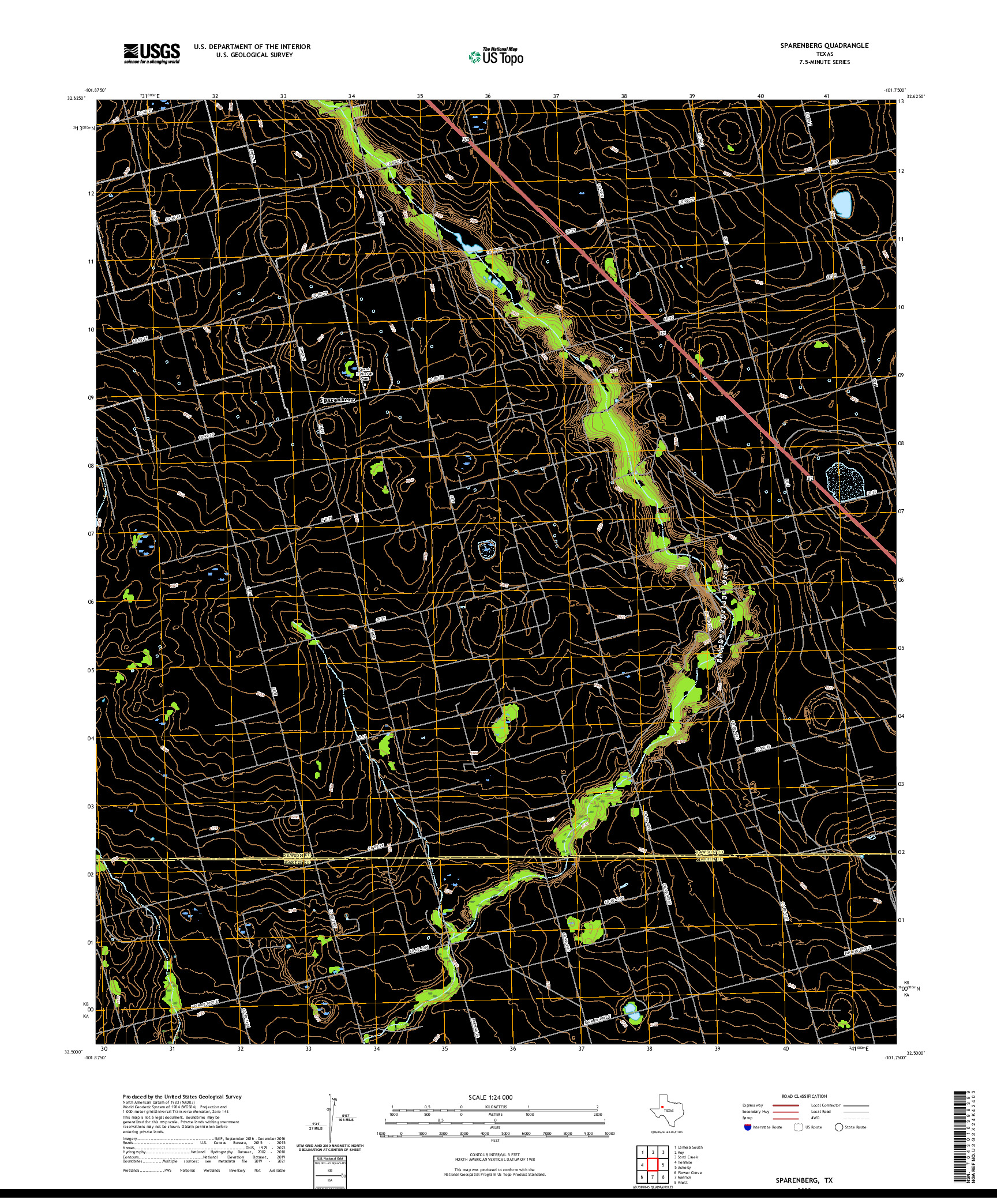 US TOPO 7.5-MINUTE MAP FOR SPARENBERG, TX