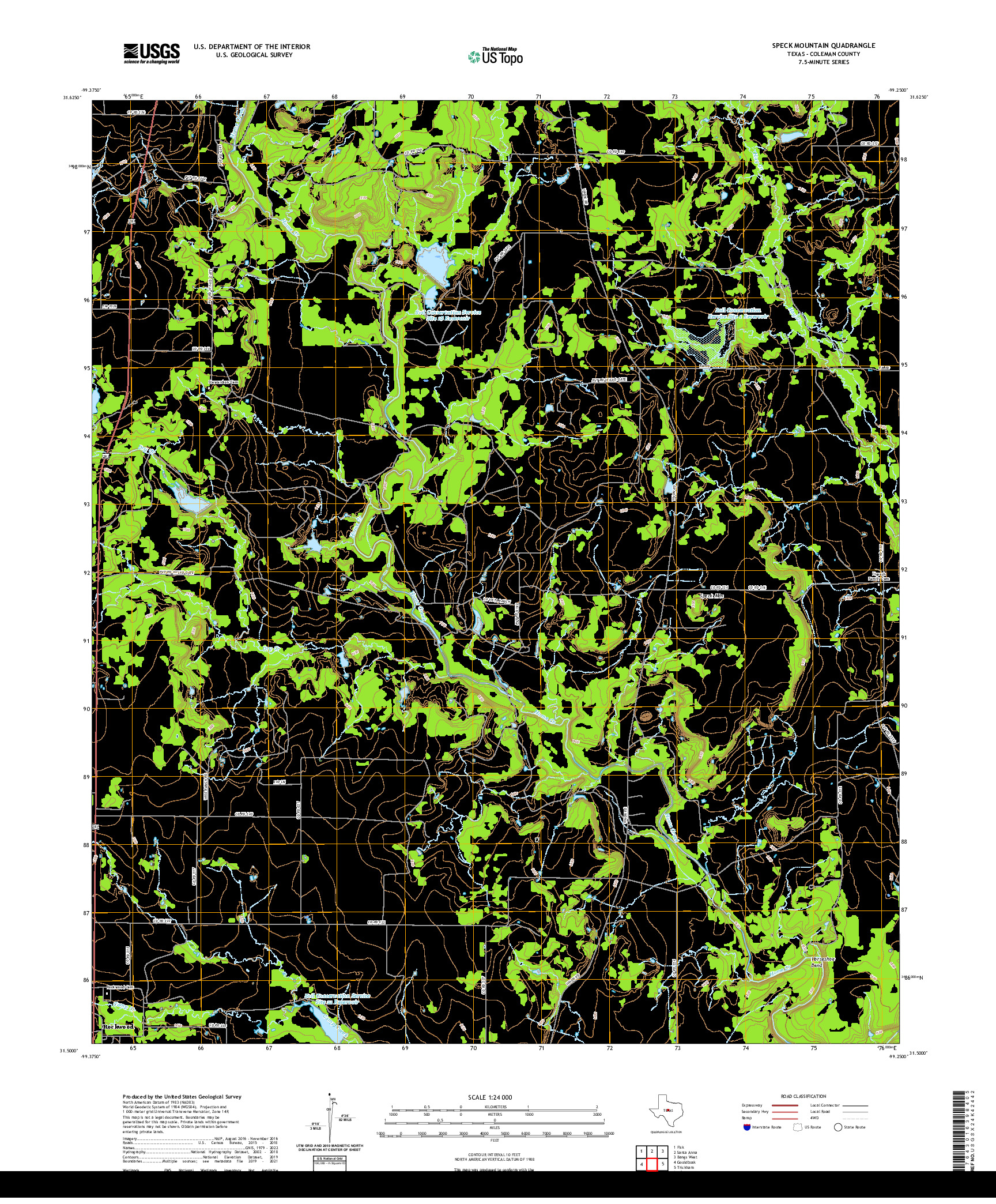 US TOPO 7.5-MINUTE MAP FOR SPECK MOUNTAIN, TX