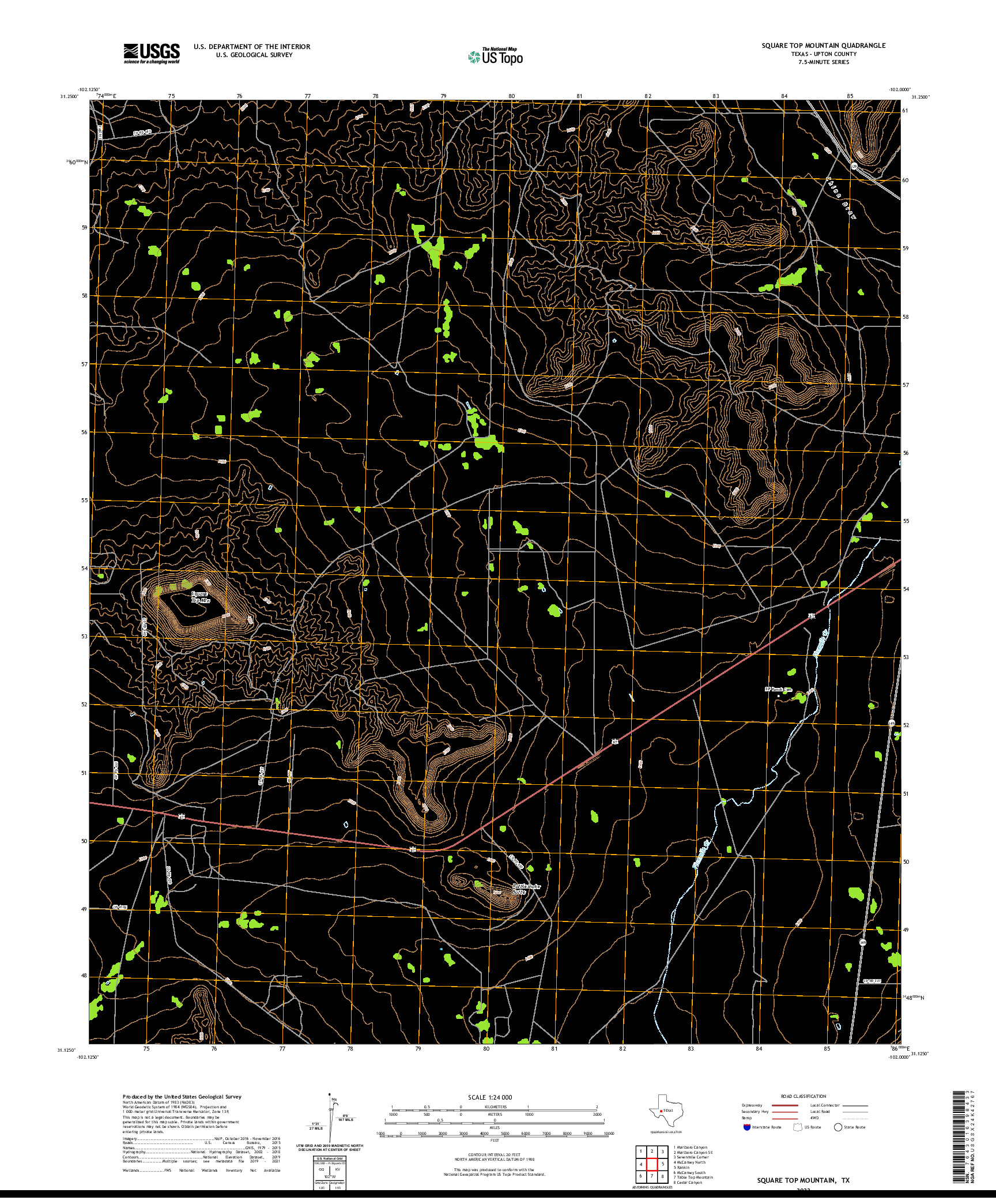 US TOPO 7.5-MINUTE MAP FOR SQUARE TOP MOUNTAIN, TX