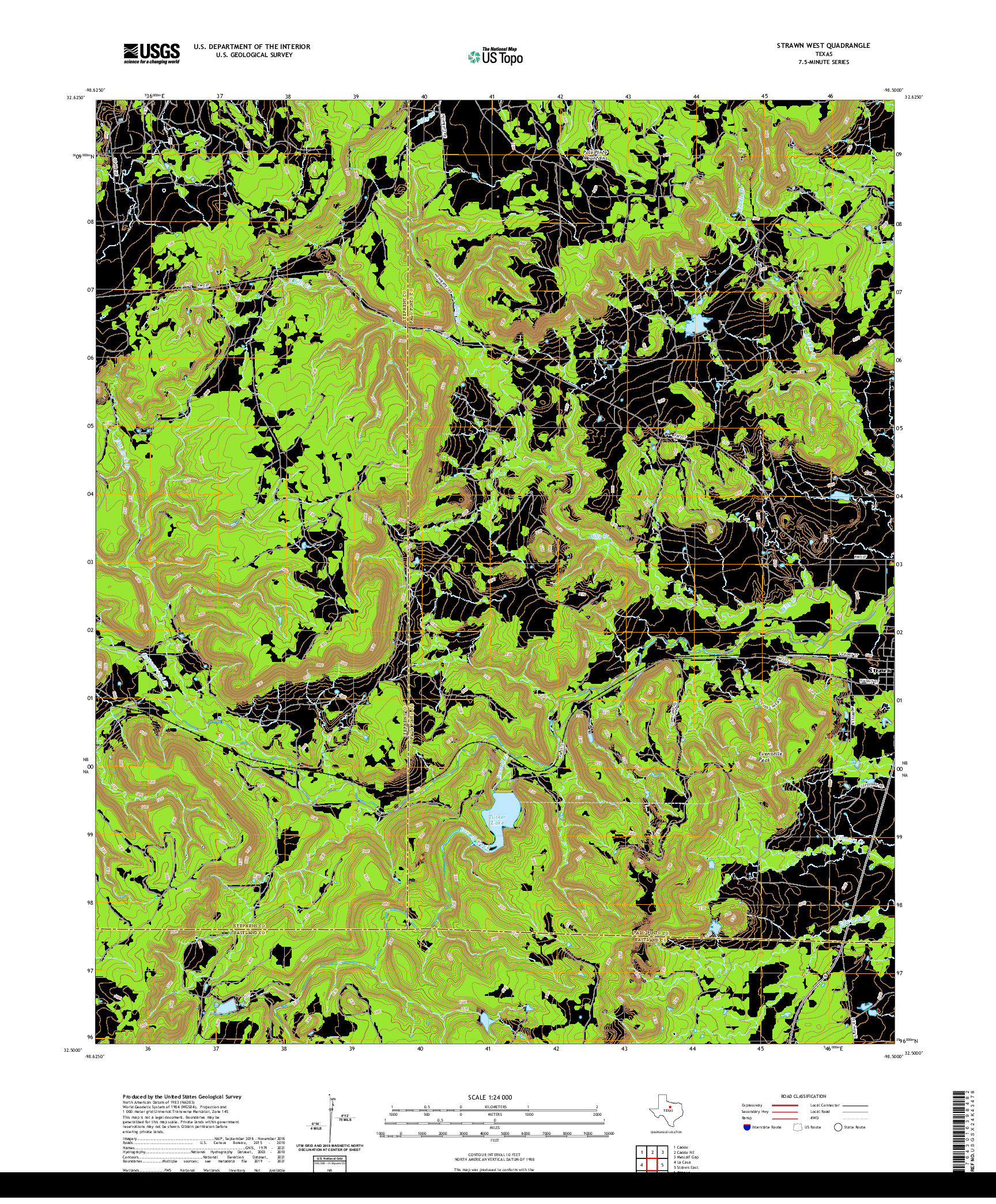 US TOPO 7.5-MINUTE MAP FOR STRAWN WEST, TX