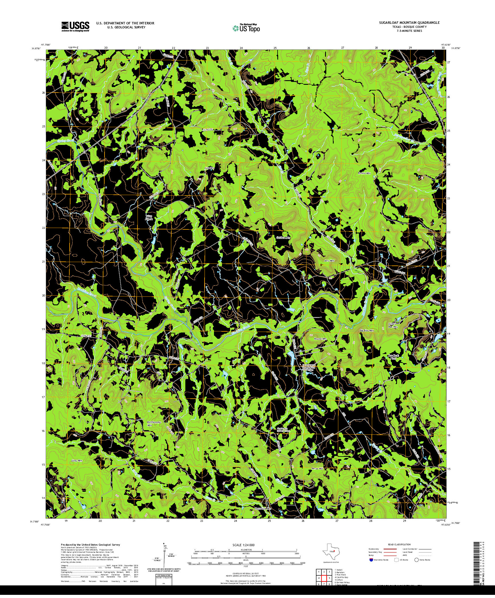 US TOPO 7.5-MINUTE MAP FOR SUGARLOAF MOUNTAIN, TX