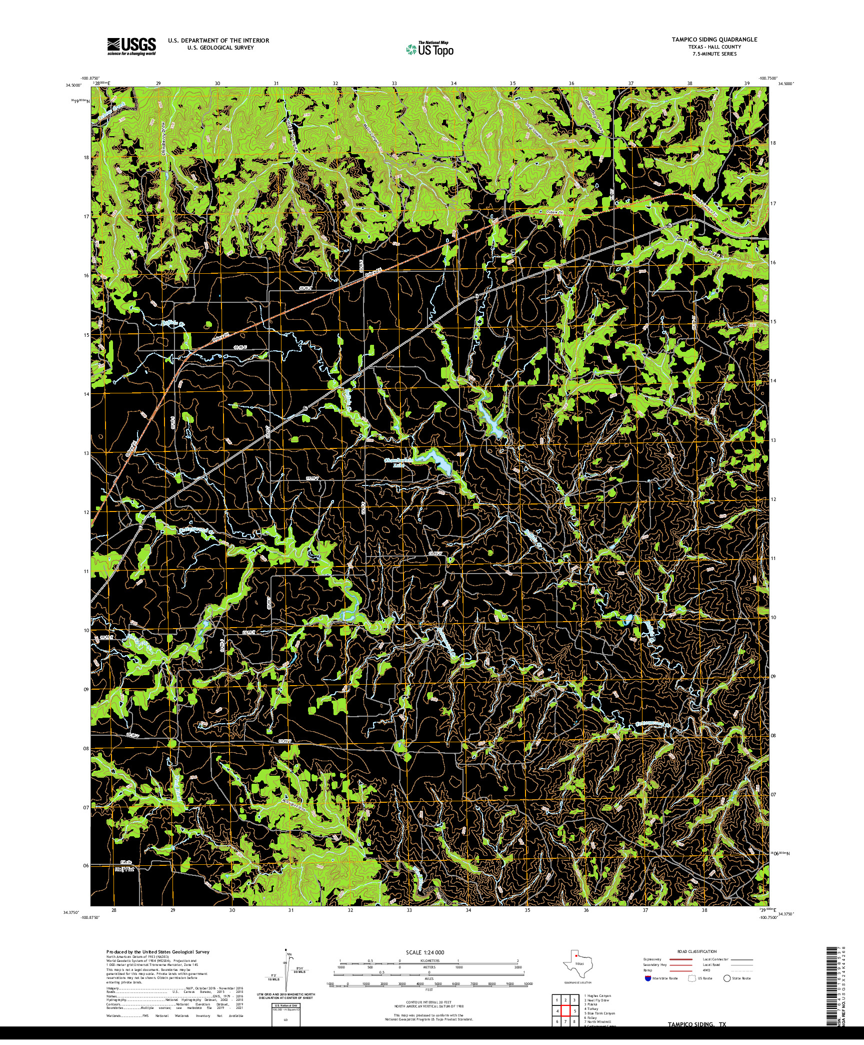 US TOPO 7.5-MINUTE MAP FOR TAMPICO SIDING, TX