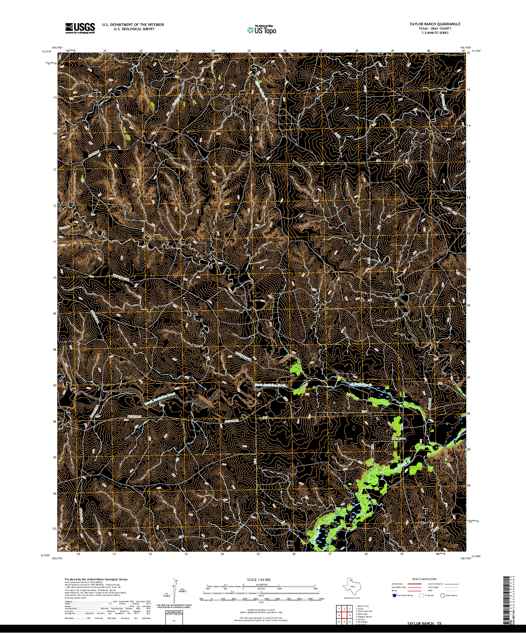 US TOPO 7.5-MINUTE MAP FOR TAYLOR RANCH, TX