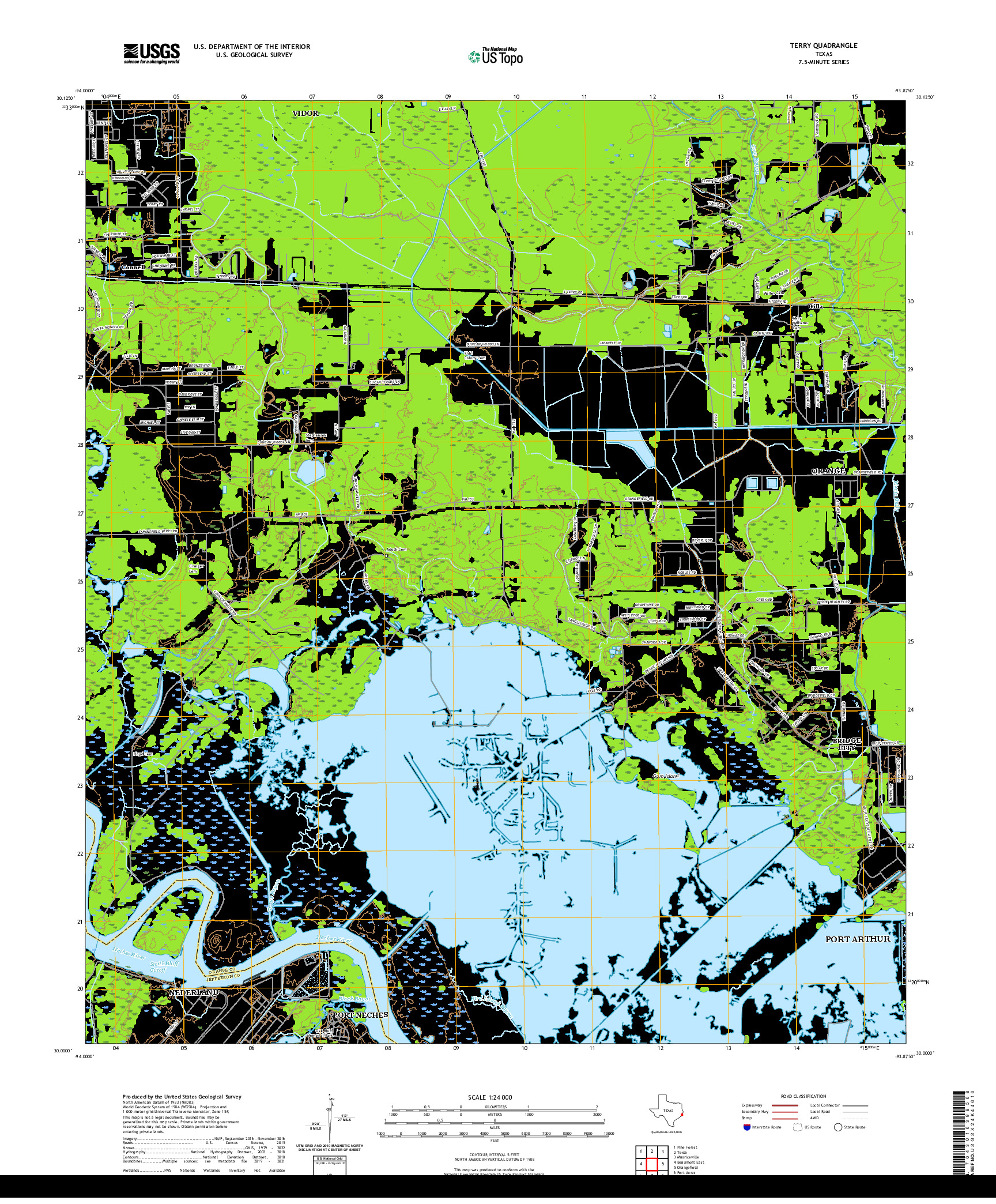 US TOPO 7.5-MINUTE MAP FOR TERRY, TX