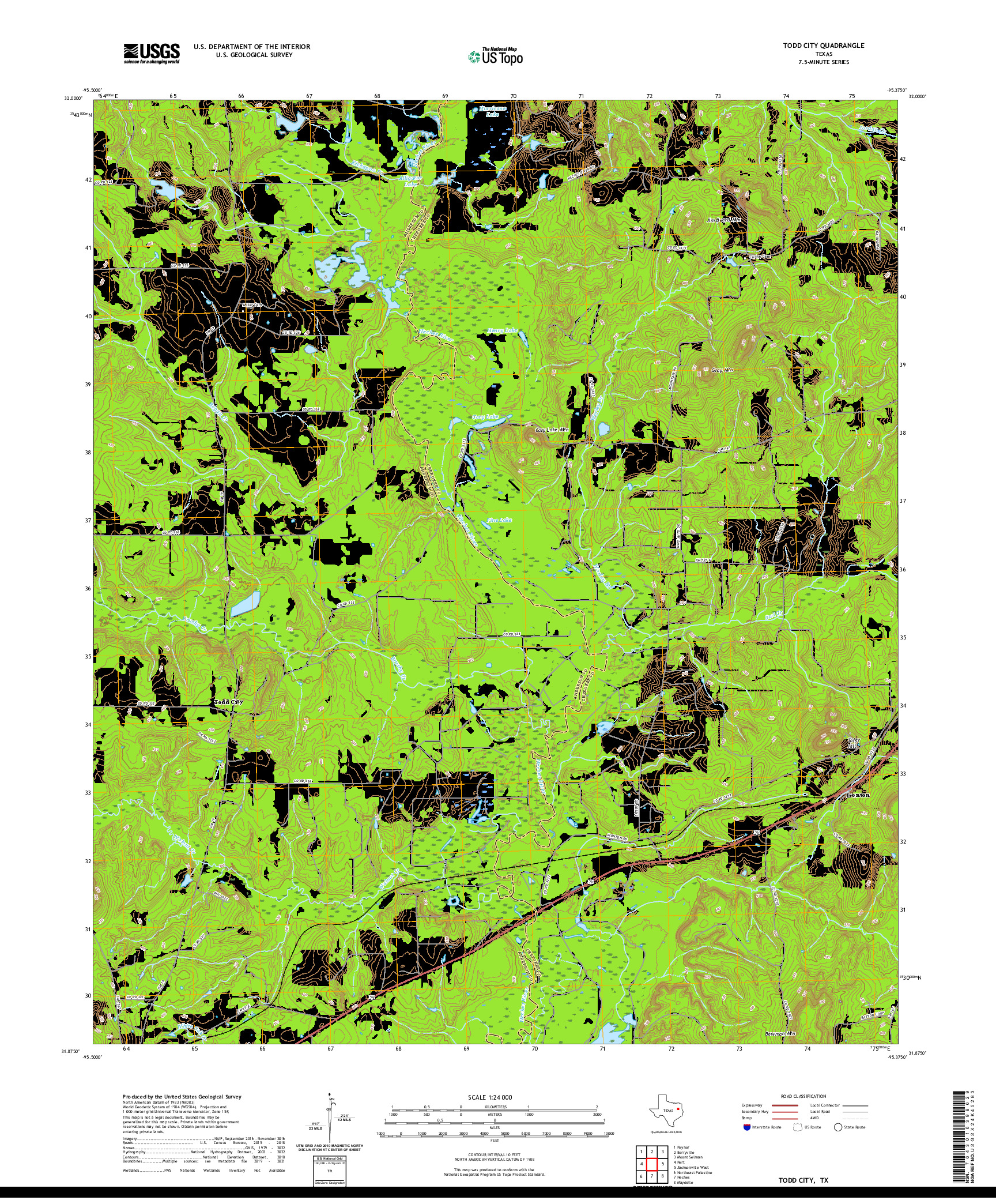 US TOPO 7.5-MINUTE MAP FOR TODD CITY, TX