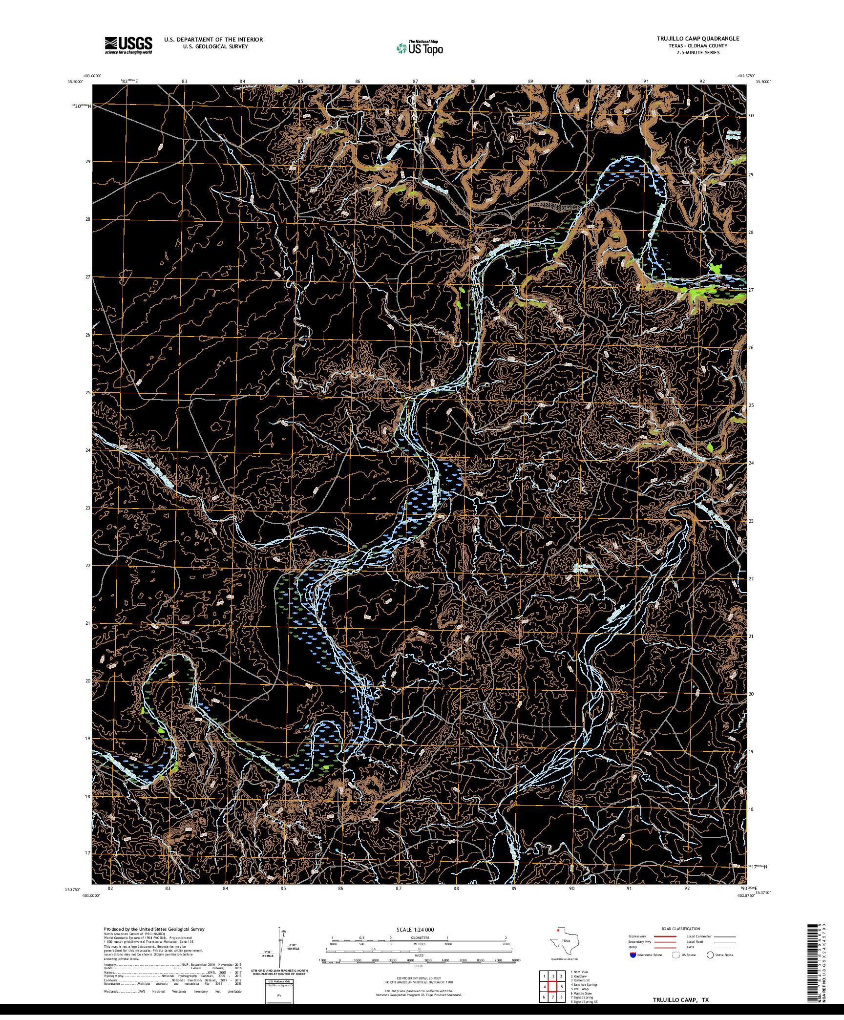 US TOPO 7.5-MINUTE MAP FOR TRUJILLO CAMP, TX