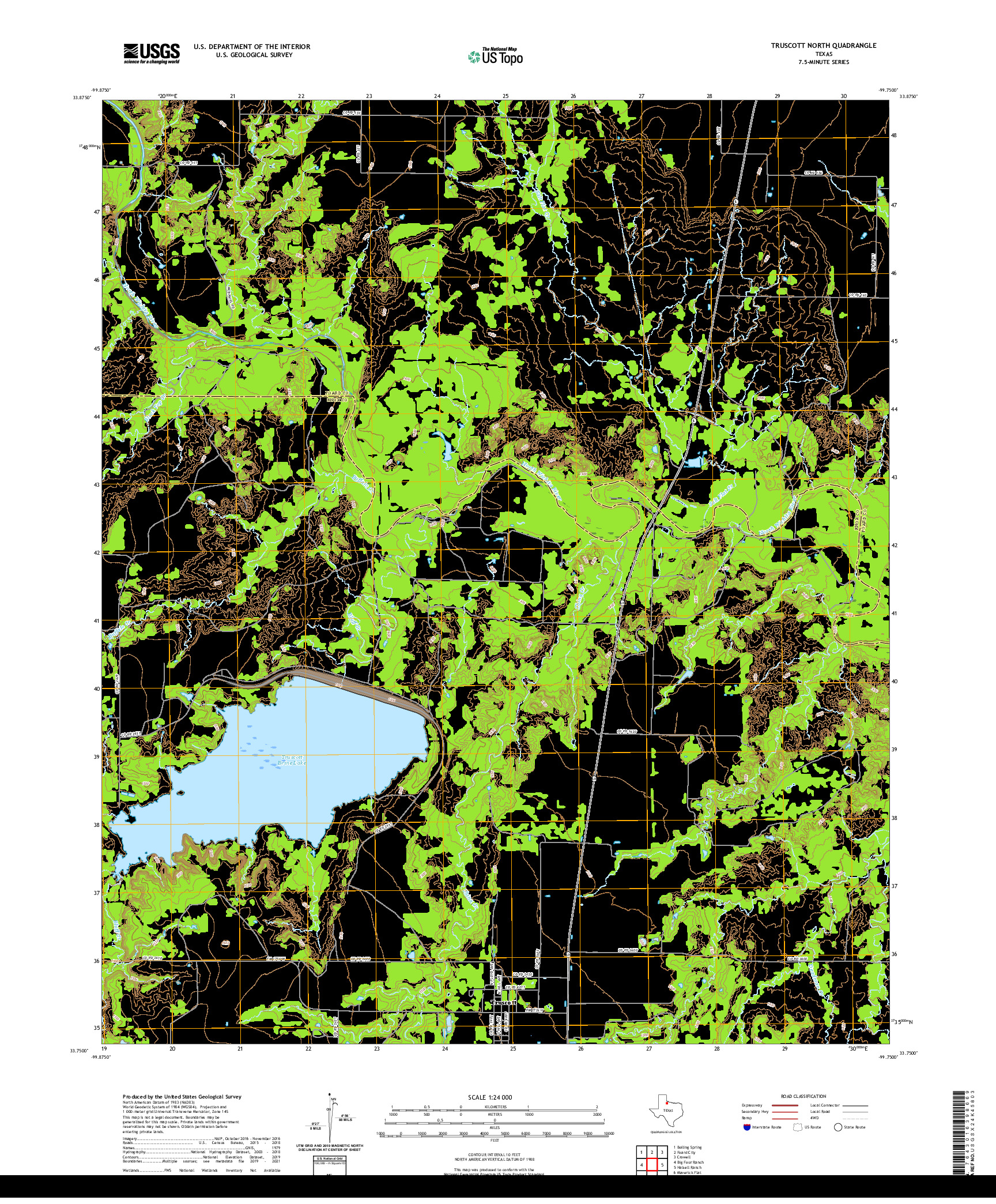 US TOPO 7.5-MINUTE MAP FOR TRUSCOTT NORTH, TX