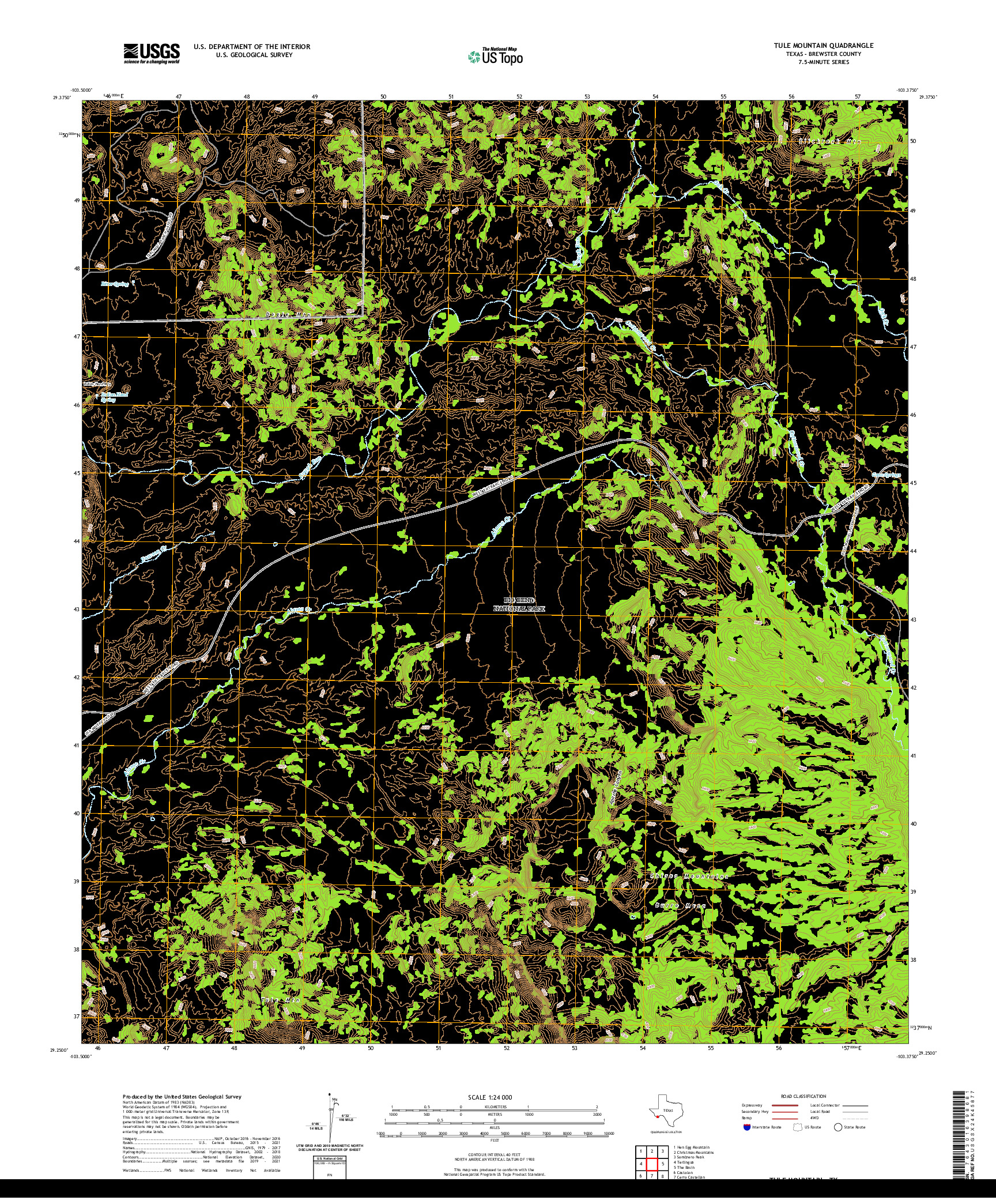 US TOPO 7.5-MINUTE MAP FOR TULE MOUNTAIN, TX