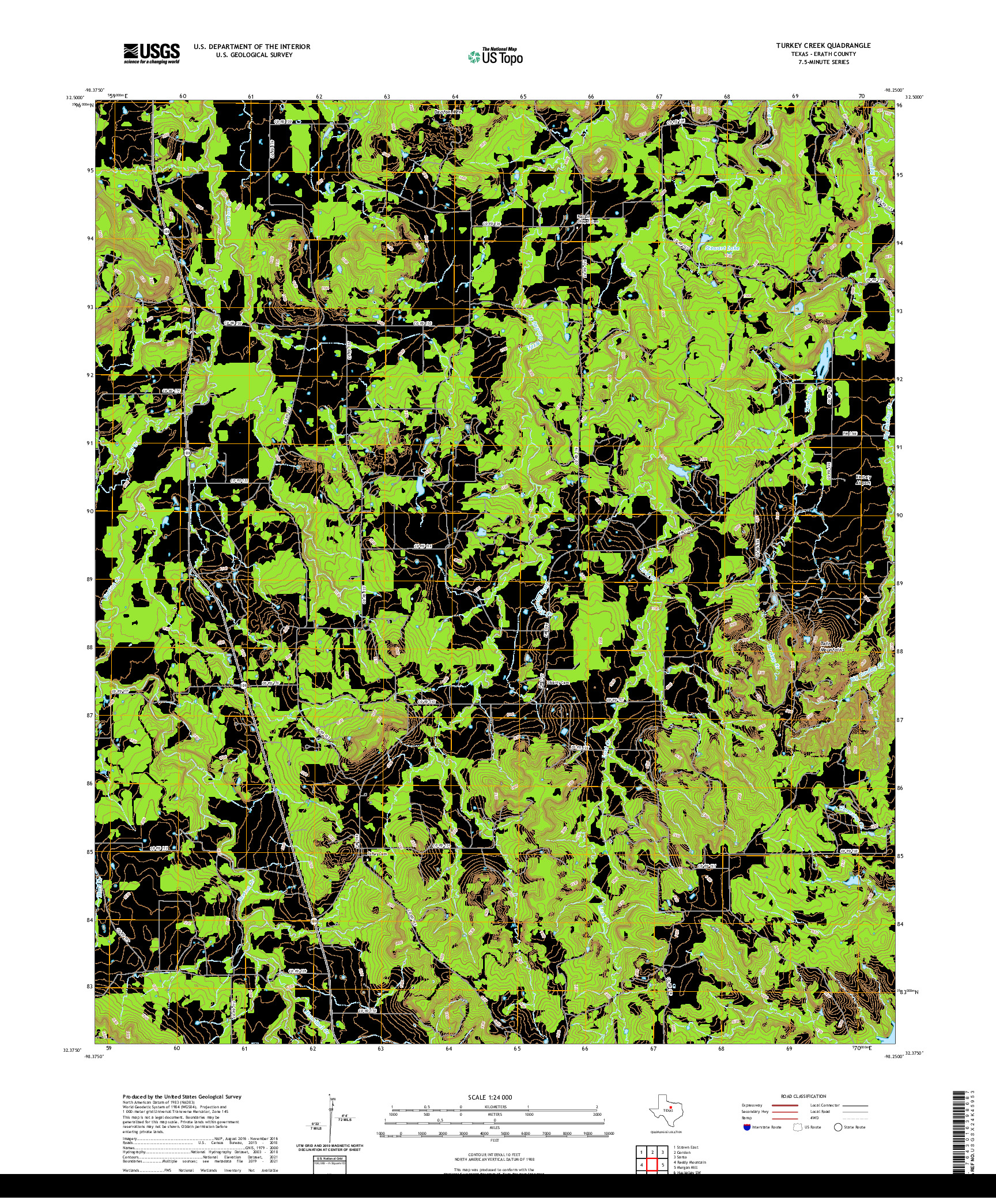 US TOPO 7.5-MINUTE MAP FOR TURKEY CREEK, TX