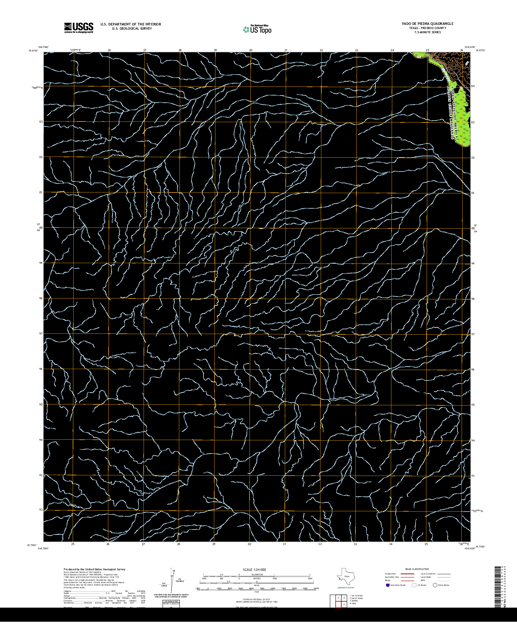 US TOPO 7.5-MINUTE MAP FOR VADO DE PIEDRA, TX,CHH