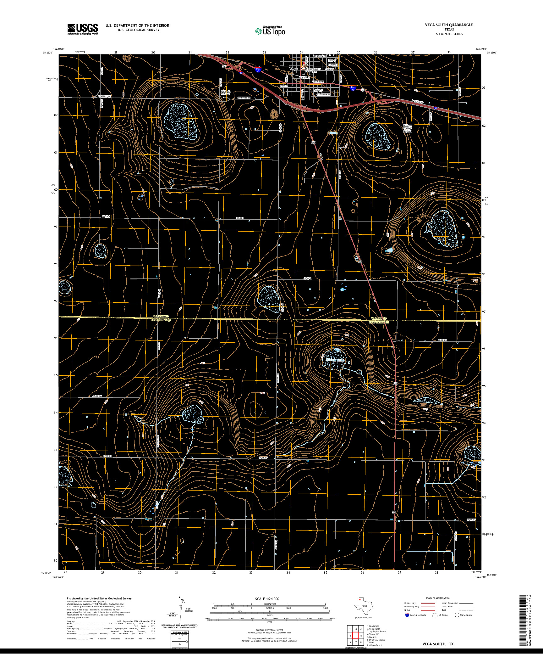 US TOPO 7.5-MINUTE MAP FOR VEGA SOUTH, TX