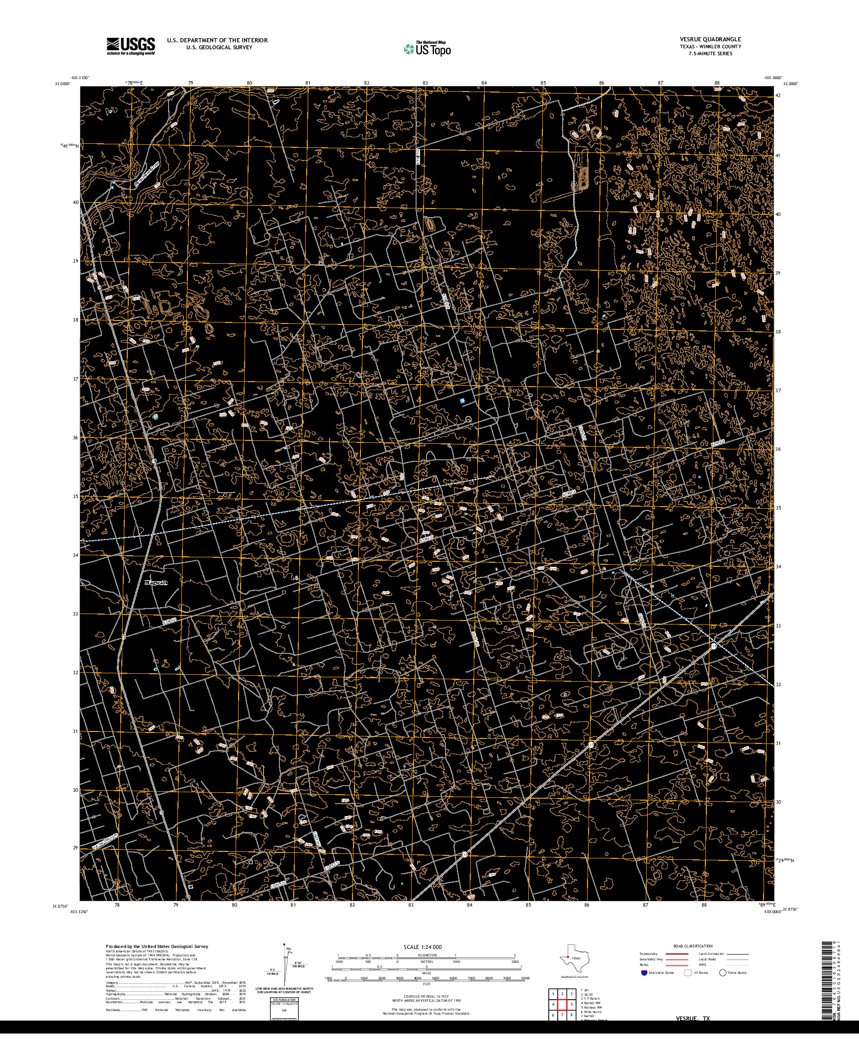 US TOPO 7.5-MINUTE MAP FOR VESRUE, TX