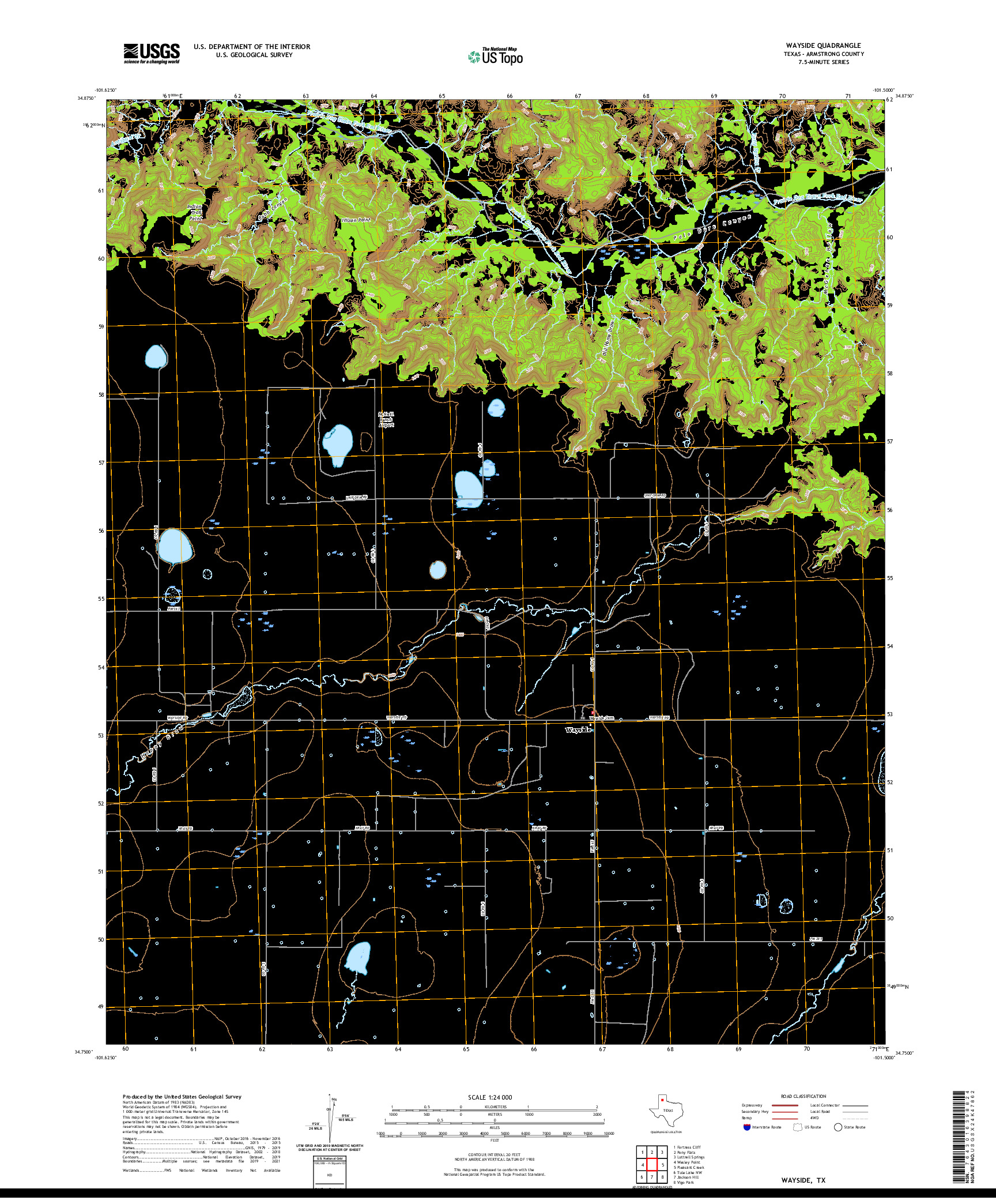 US TOPO 7.5-MINUTE MAP FOR WAYSIDE, TX