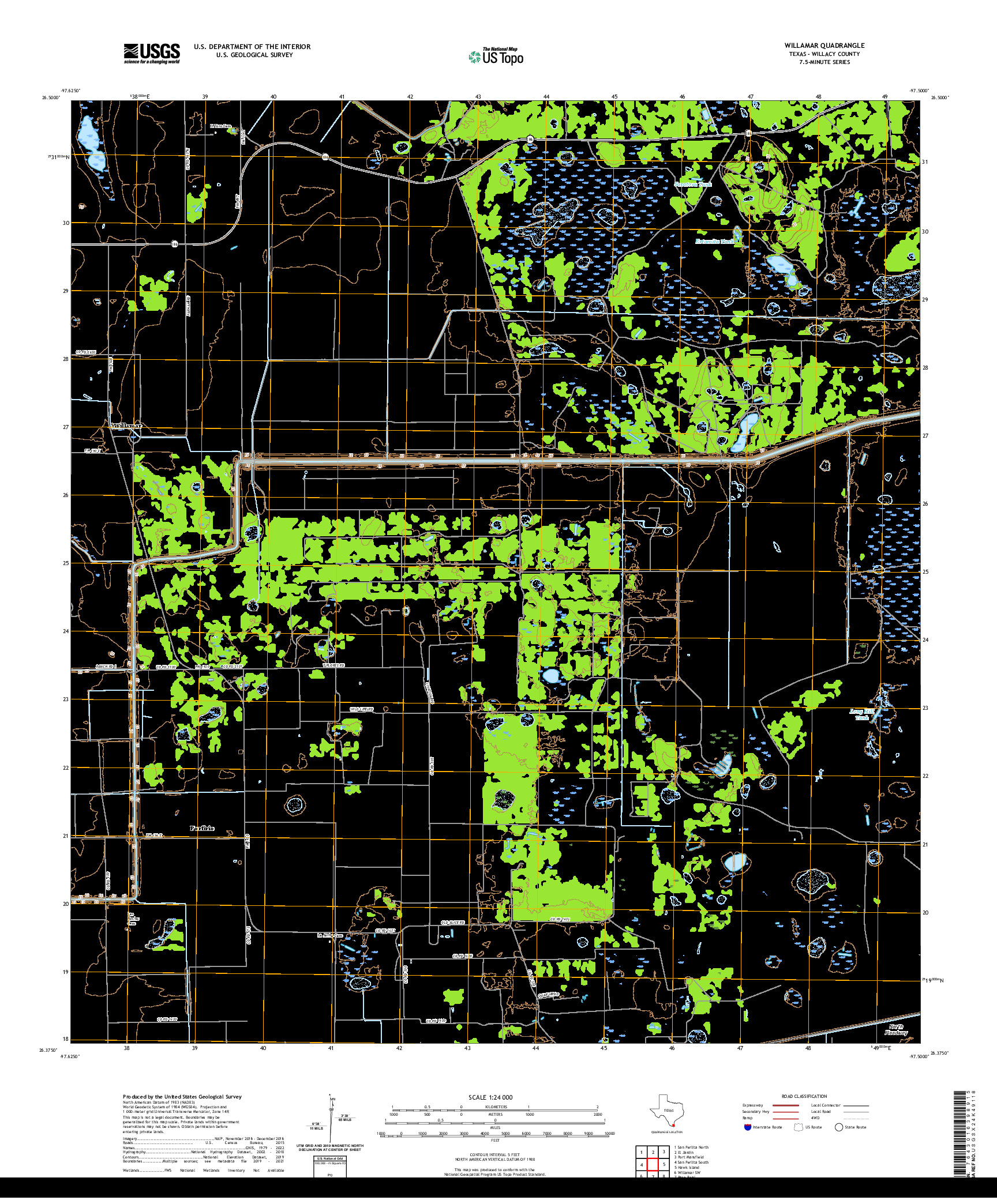 US TOPO 7.5-MINUTE MAP FOR WILLAMAR, TX