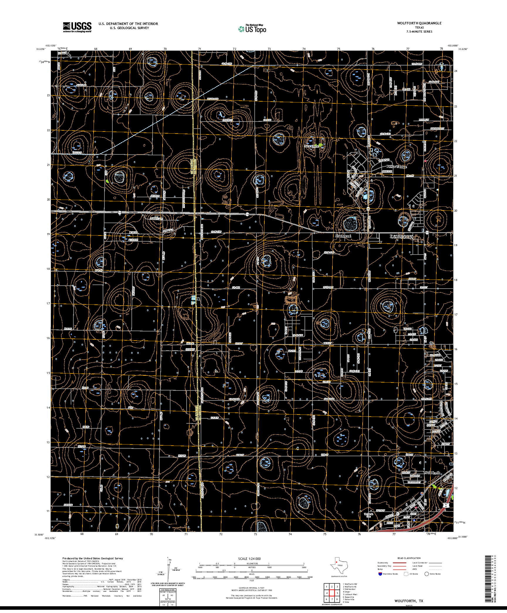 US TOPO 7.5-MINUTE MAP FOR WOLFFORTH, TX