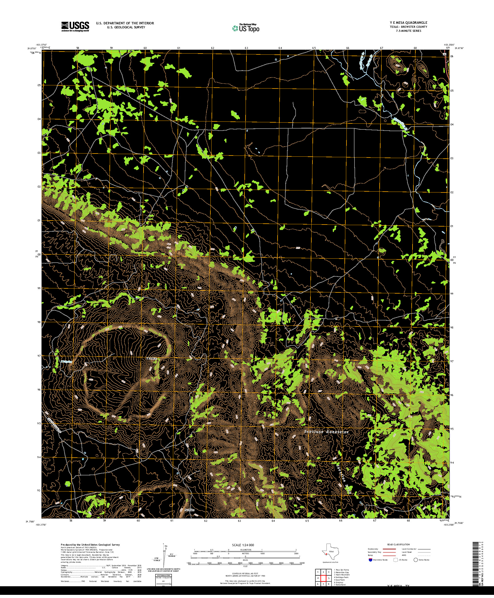 US TOPO 7.5-MINUTE MAP FOR Y E MESA, TX