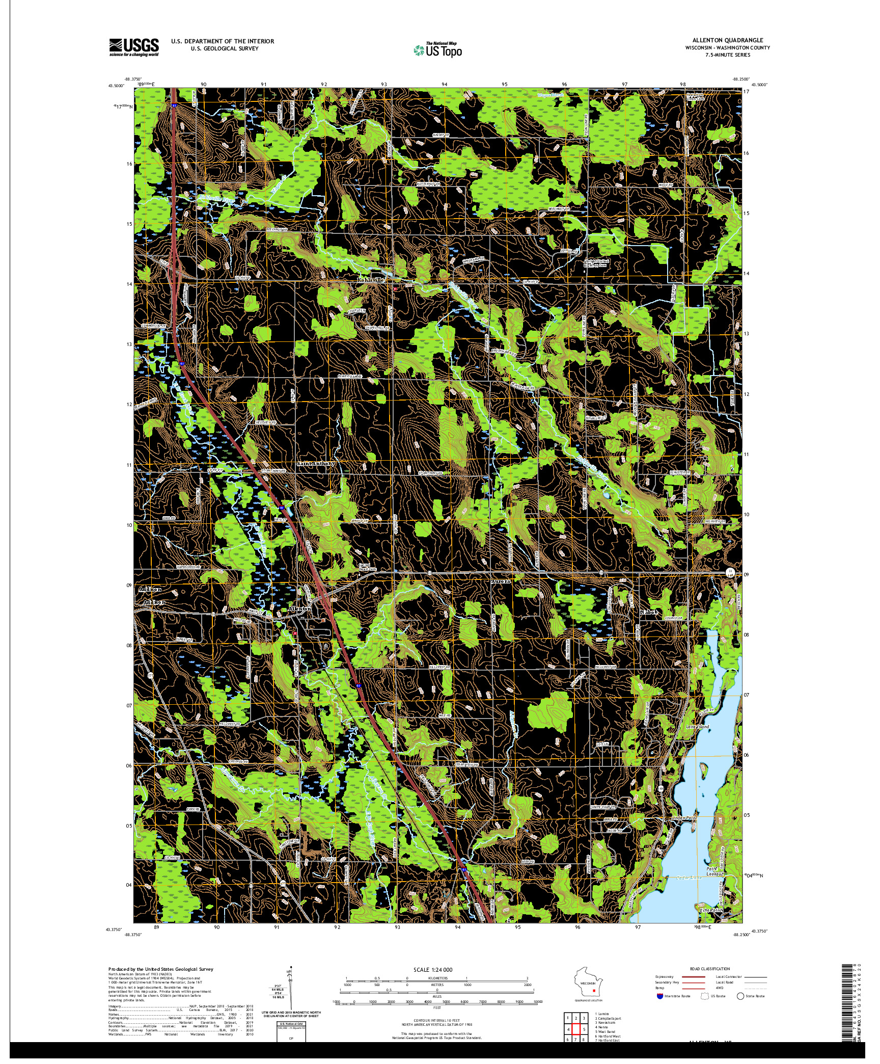 US TOPO 7.5-MINUTE MAP FOR ALLENTON, WI