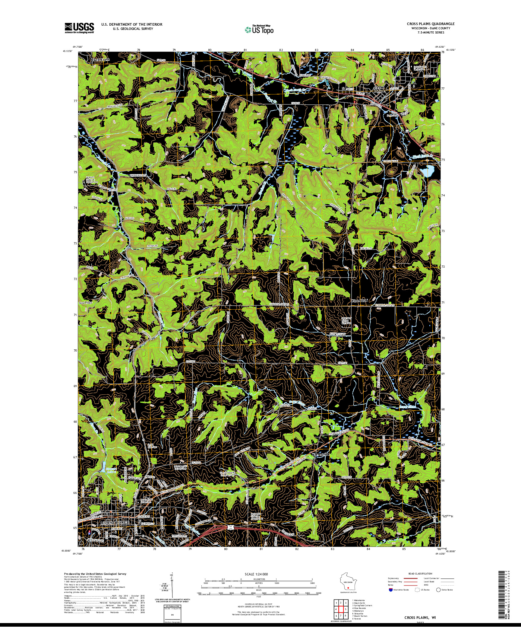 US TOPO 7.5-MINUTE MAP FOR CROSS PLAINS, WI