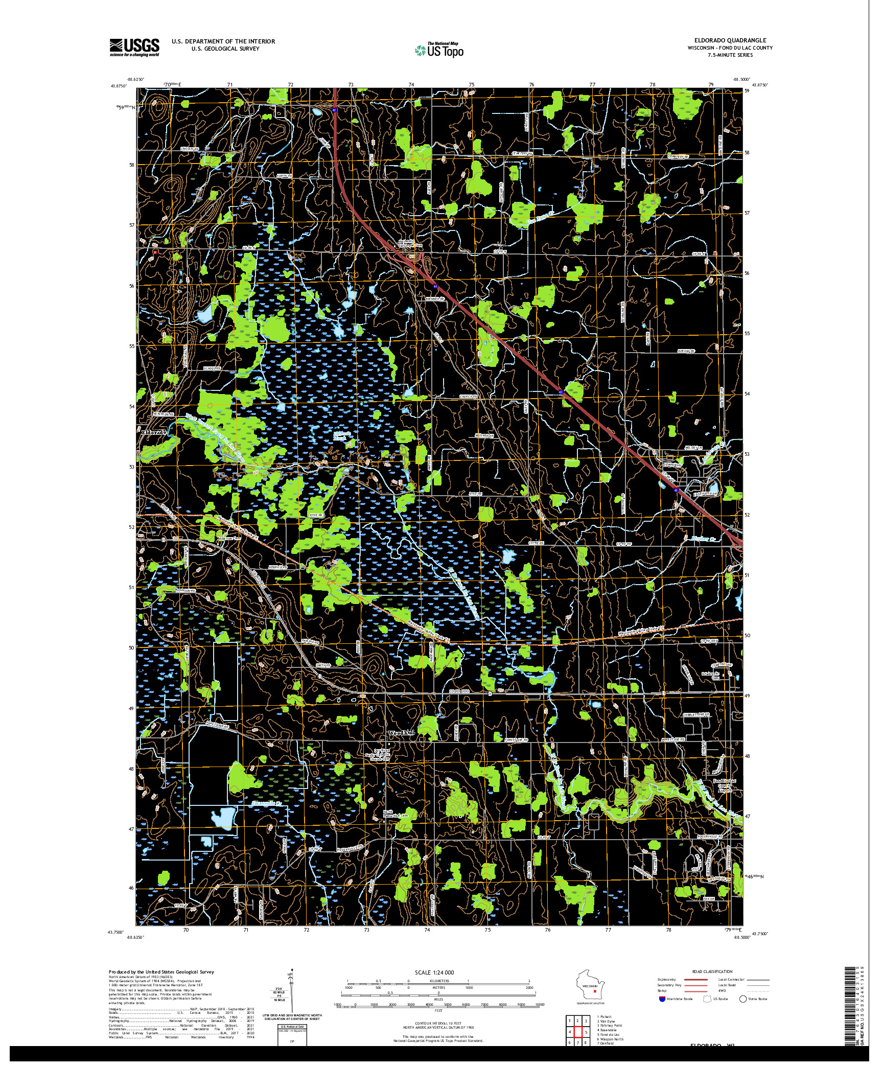 US TOPO 7.5-MINUTE MAP FOR ELDORADO, WI