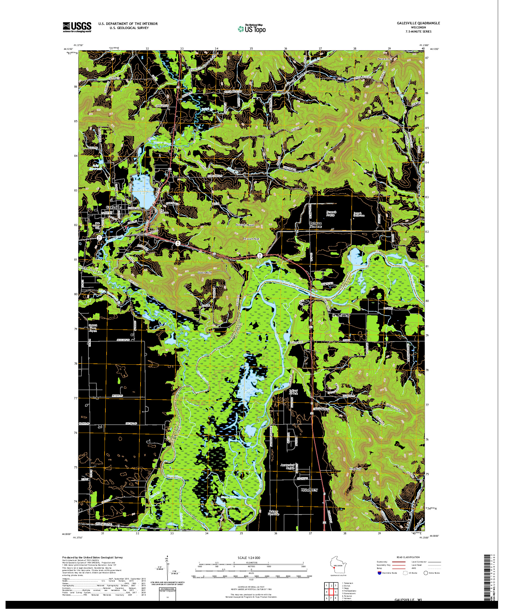 US TOPO 7.5-MINUTE MAP FOR GALESVILLE, WI