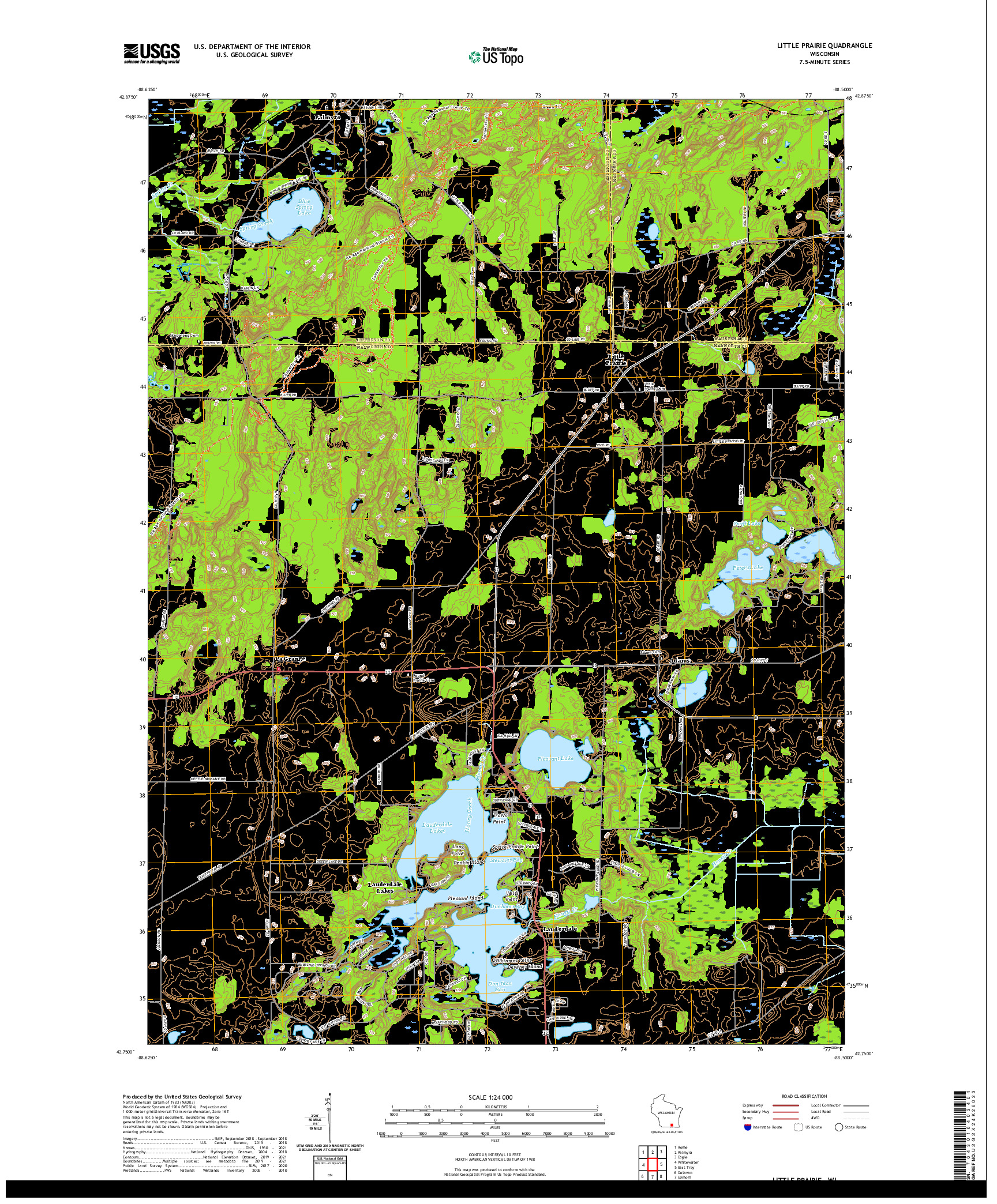 US TOPO 7.5-MINUTE MAP FOR LITTLE PRAIRIE, WI