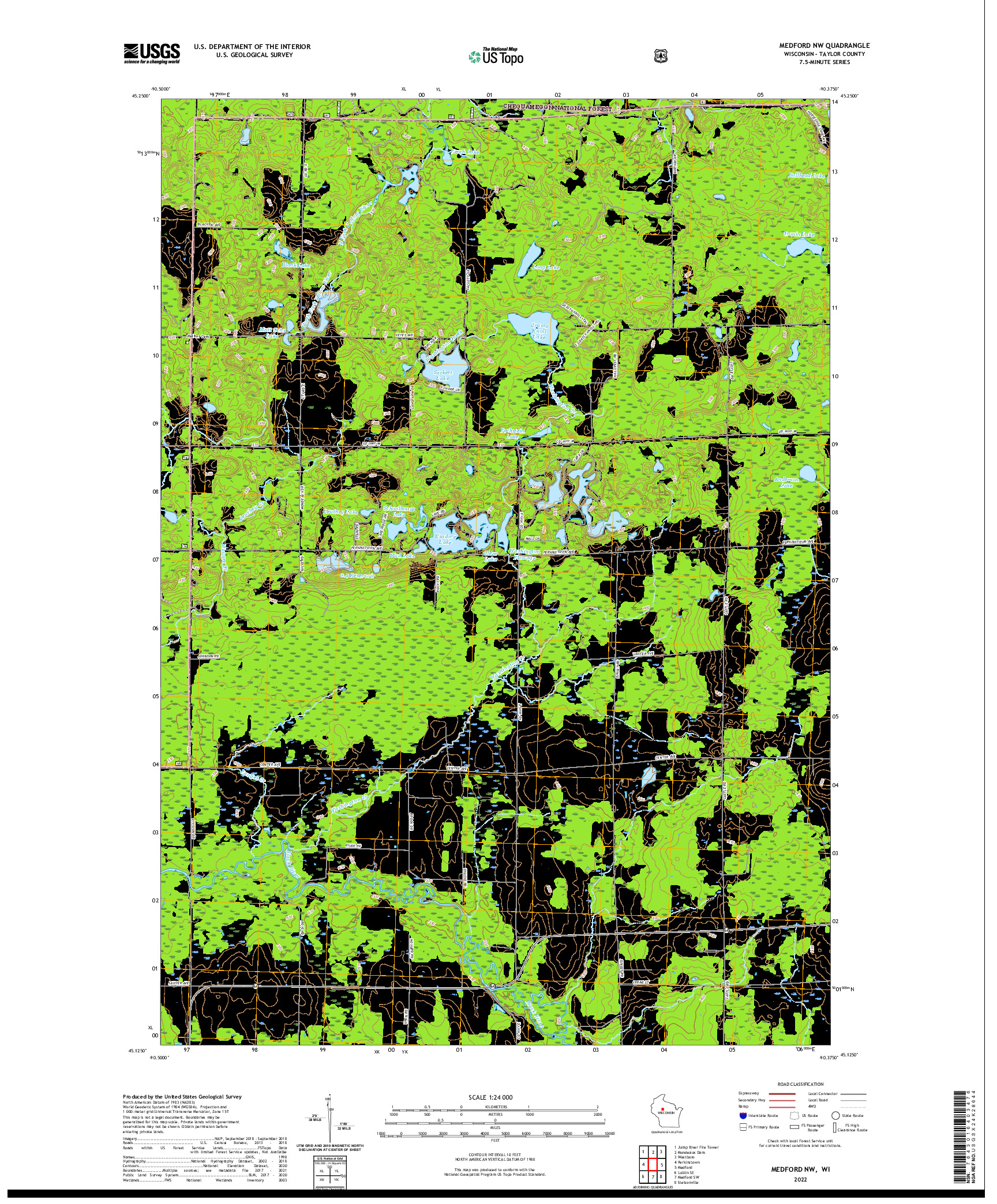 US TOPO 7.5-MINUTE MAP FOR MEDFORD NW, WI