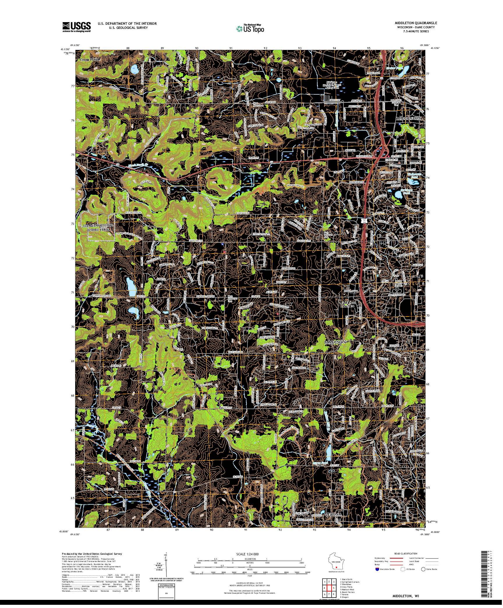 US TOPO 7.5-MINUTE MAP FOR MIDDLETON, WI