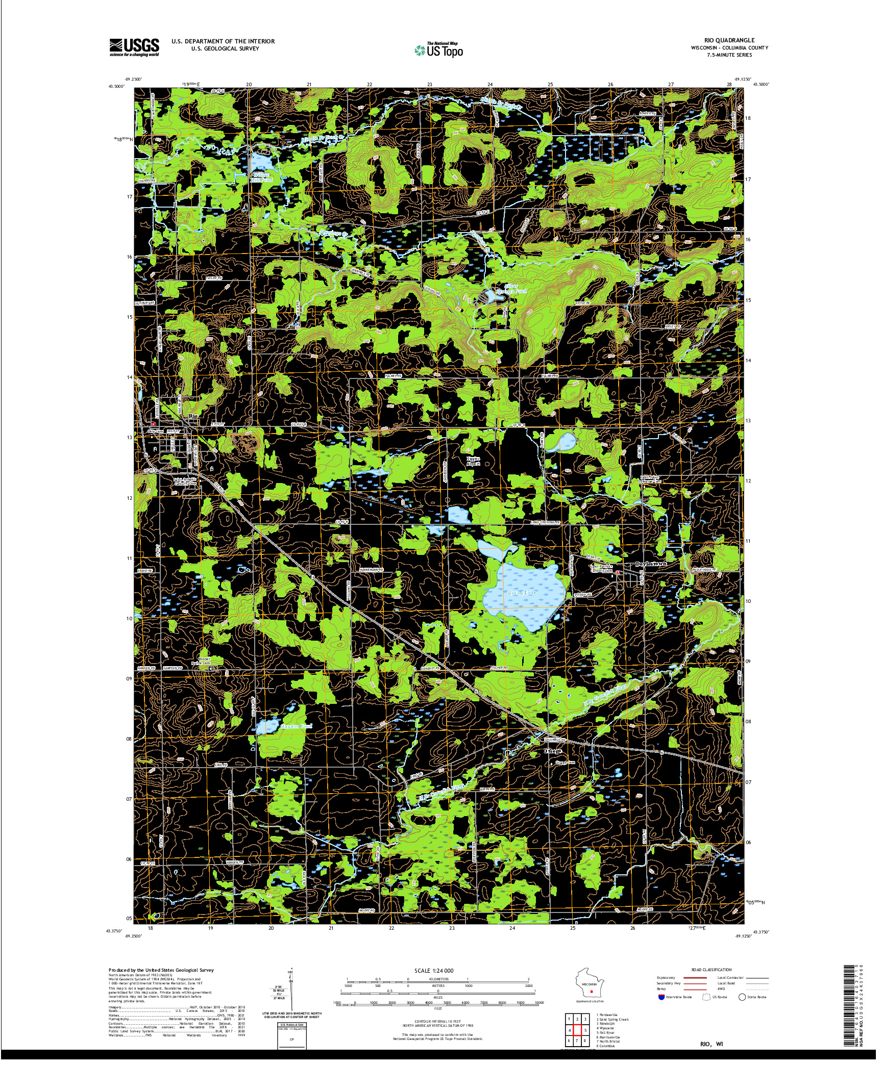 US TOPO 7.5-MINUTE MAP FOR RIO, WI