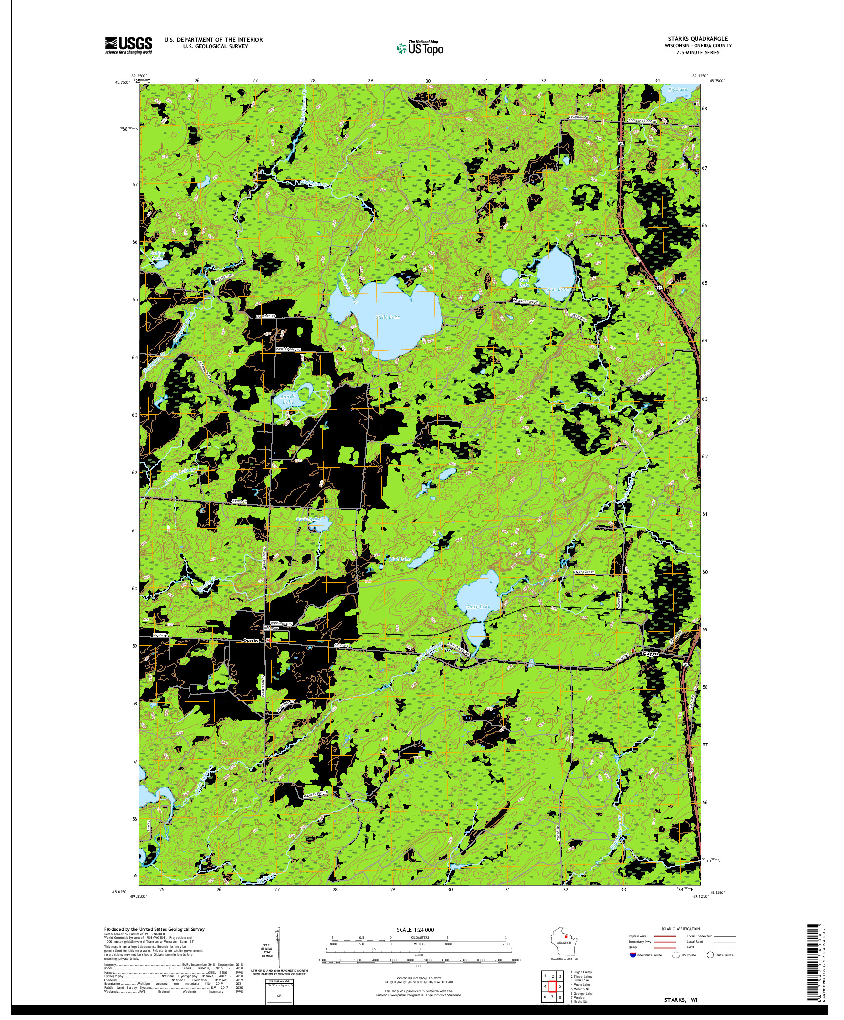 US TOPO 7.5-MINUTE MAP FOR STARKS, WI