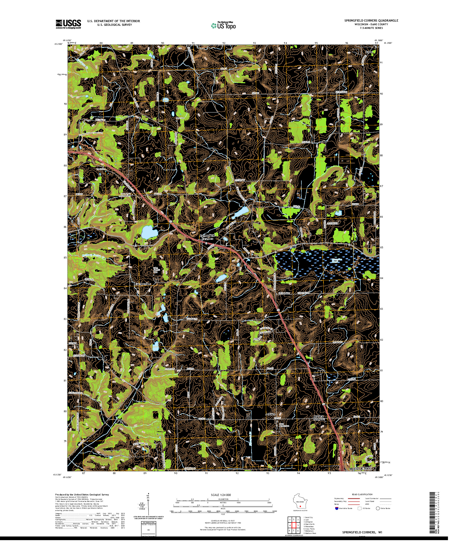 US TOPO 7.5-MINUTE MAP FOR SPRINGFIELD CORNERS, WI