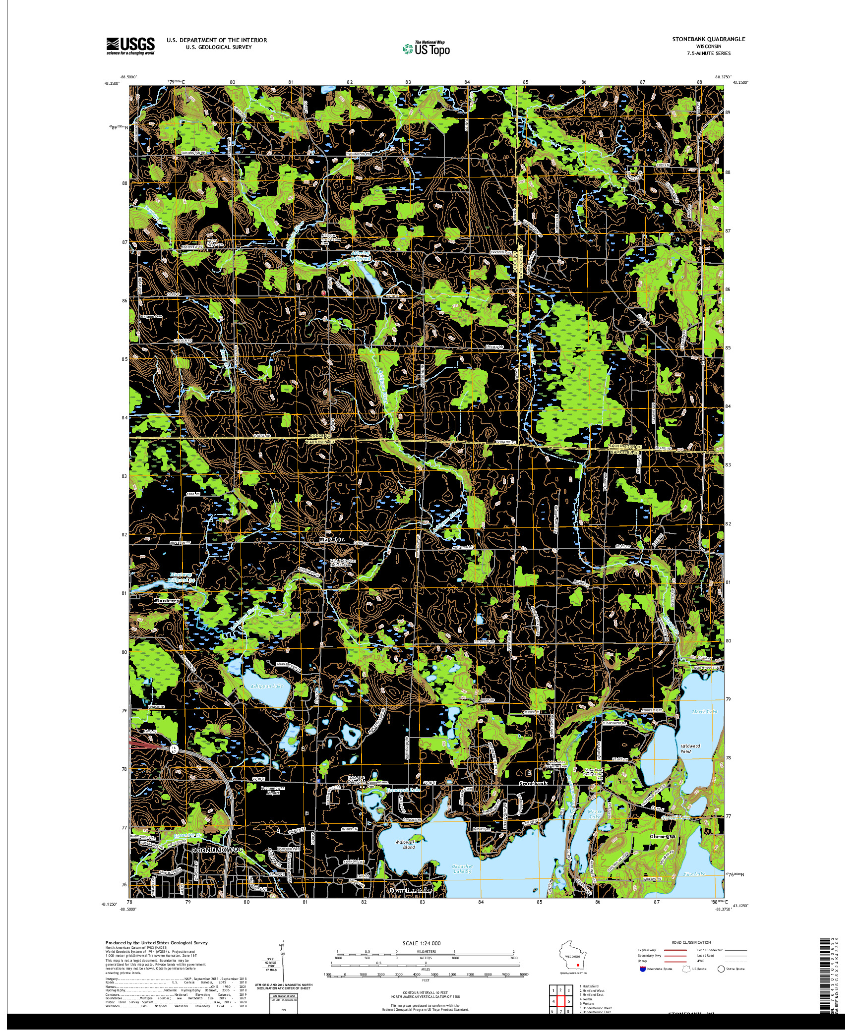 US TOPO 7.5-MINUTE MAP FOR STONEBANK, WI