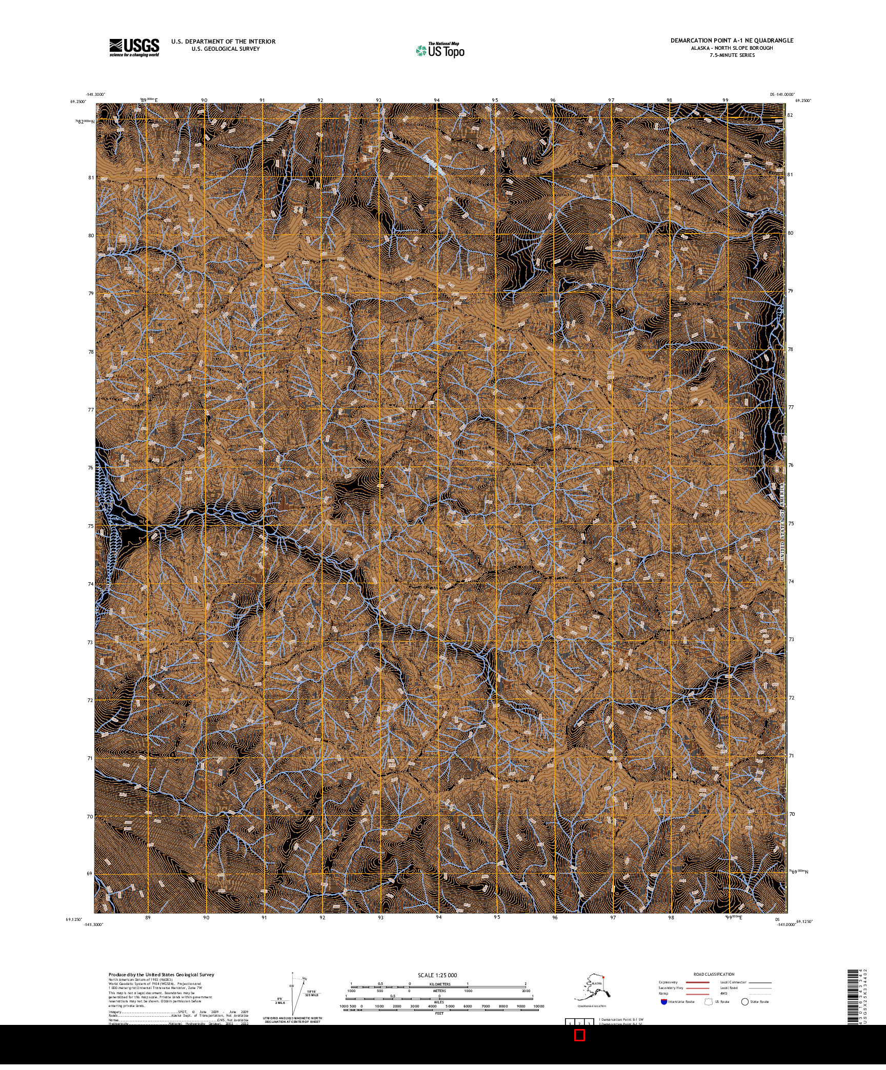 US TOPO 7.5-MINUTE MAP FOR DEMARCATION POINT A-1 NE, AK,YT