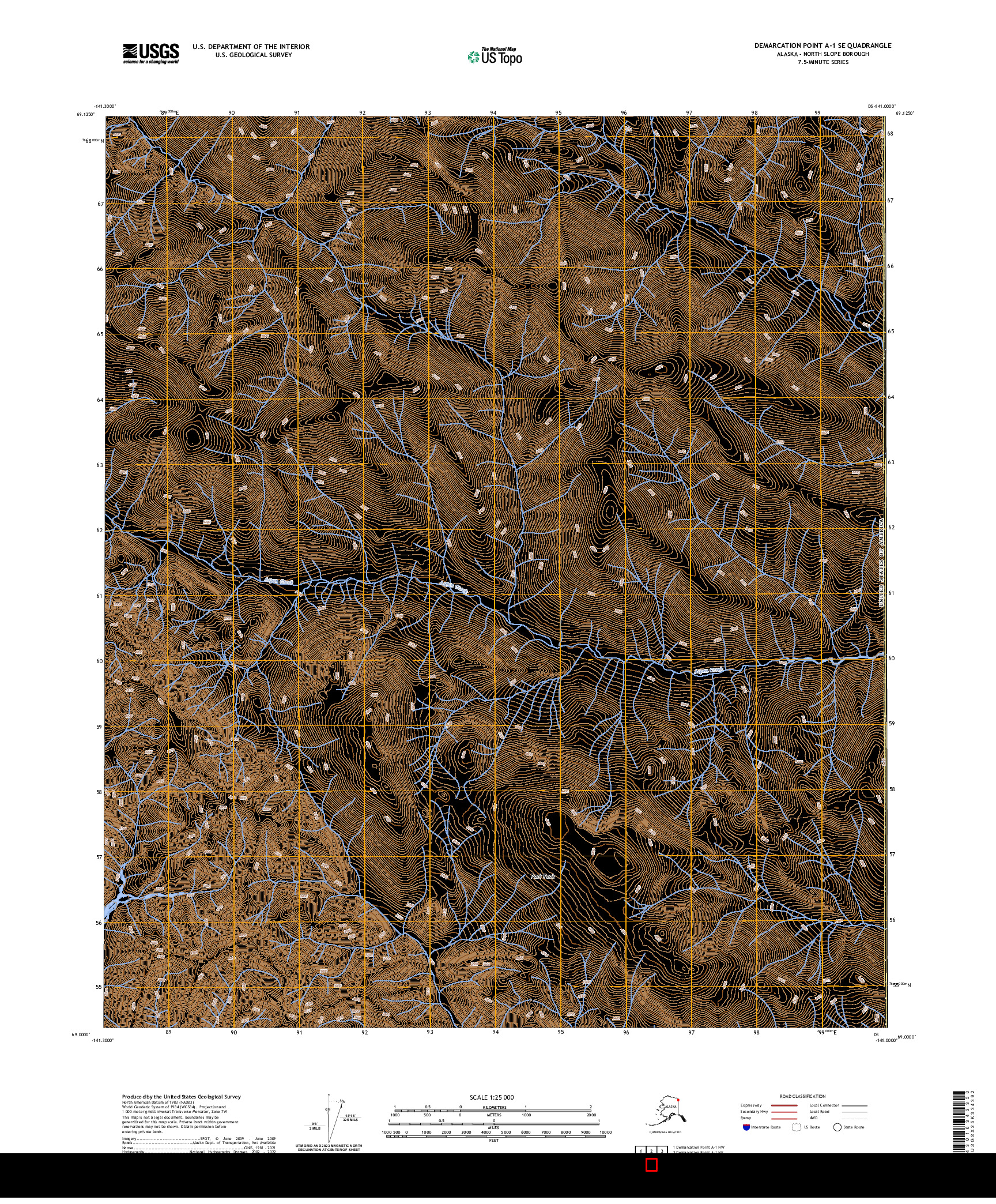 US TOPO 7.5-MINUTE MAP FOR DEMARCATION POINT A-1 SE, AK,YT