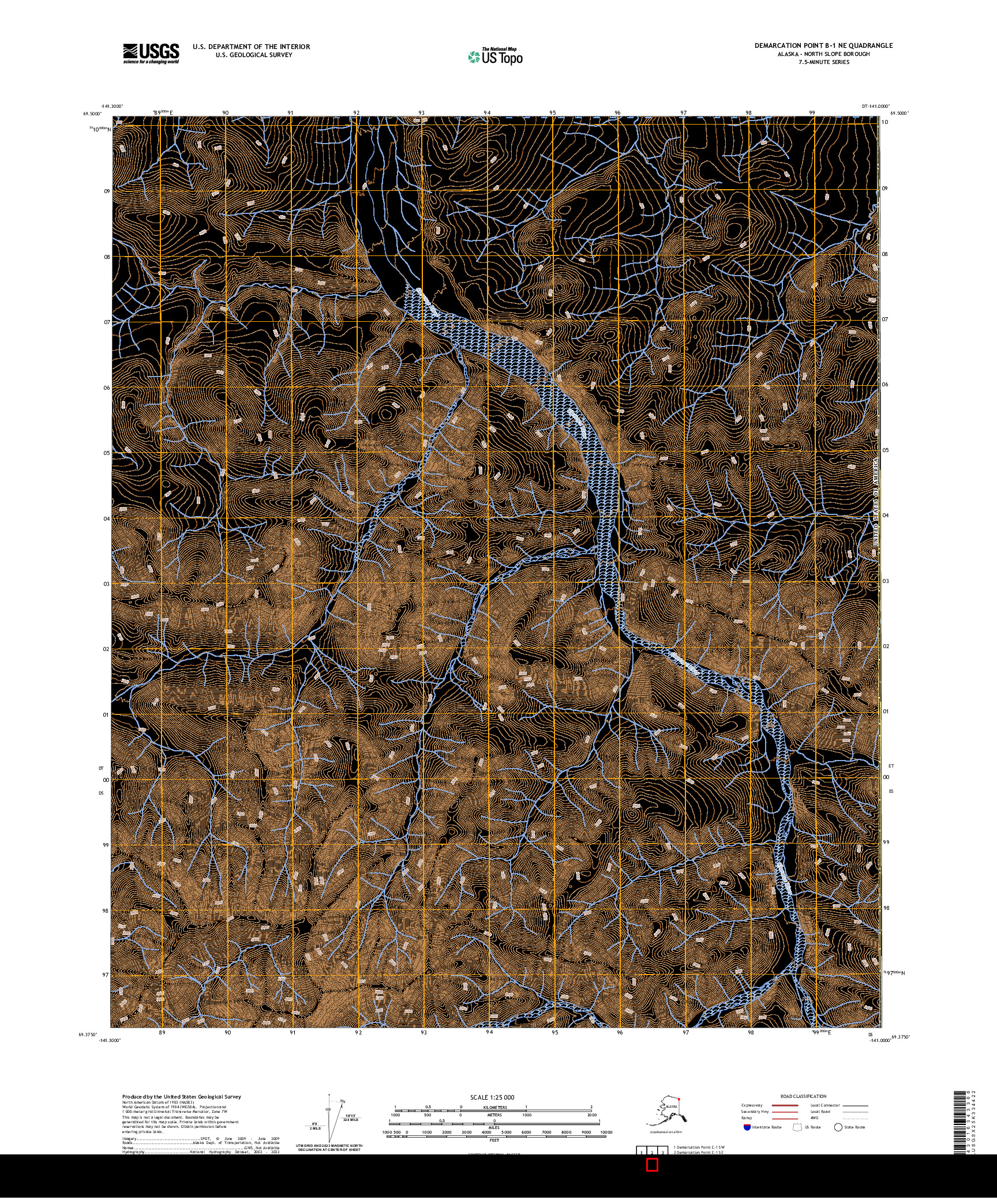 US TOPO 7.5-MINUTE MAP FOR DEMARCATION POINT B-1 NE, AK,YT