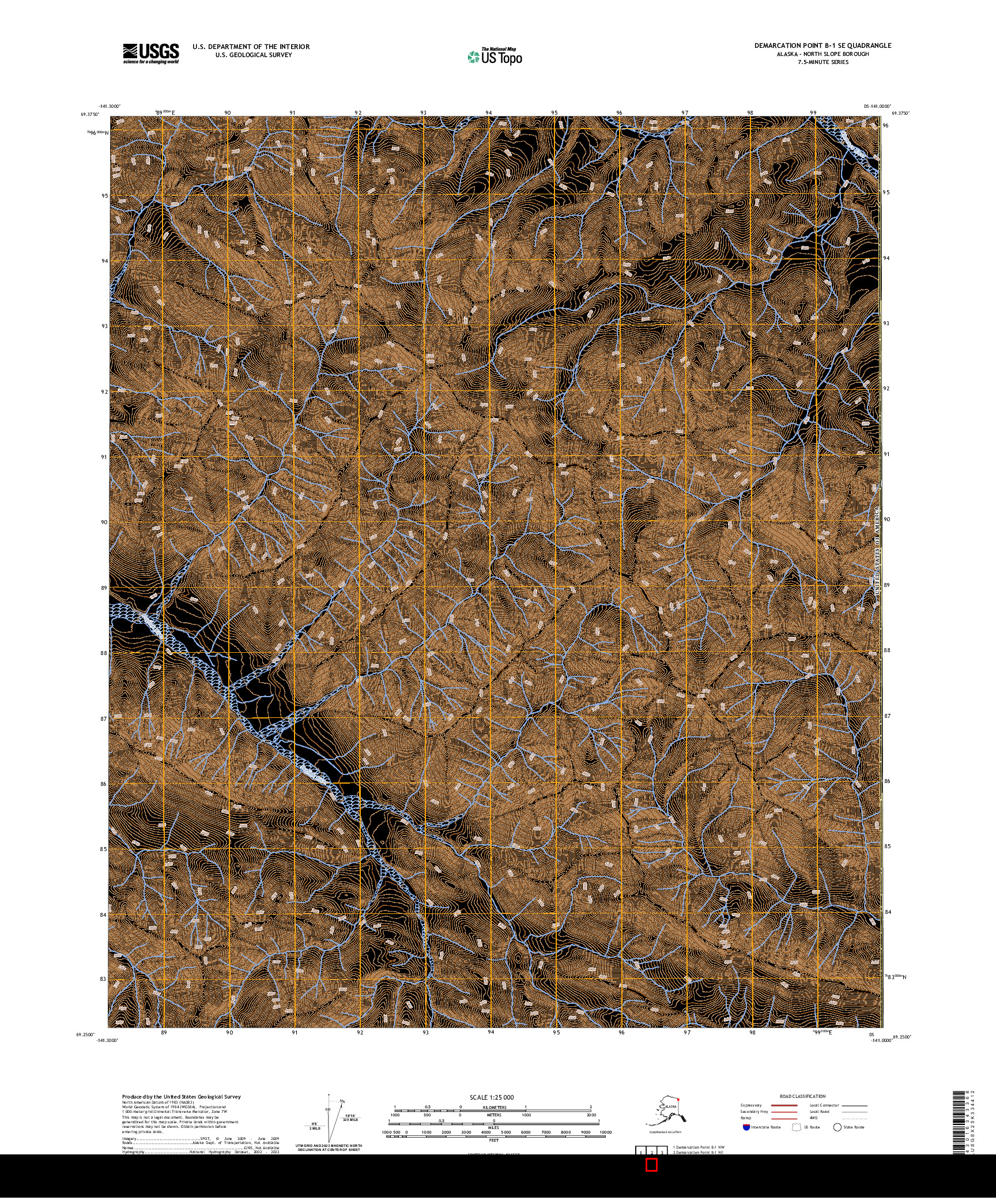 US TOPO 7.5-MINUTE MAP FOR DEMARCATION POINT B-1 SE, AK,YT